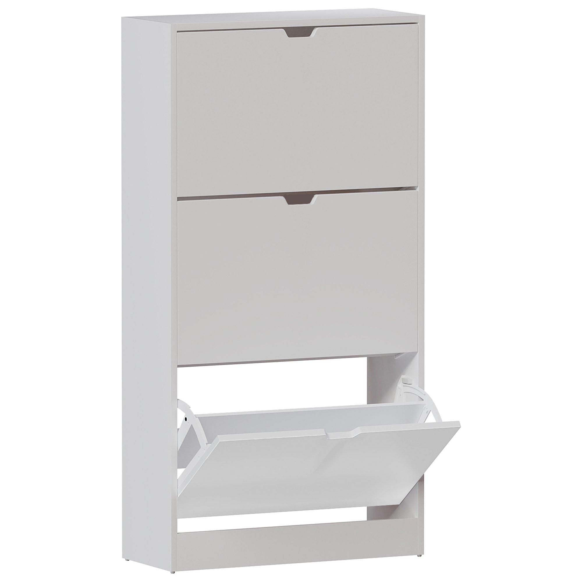 White - Lassic - Vida Designs 3 Drawer Shoe Cabinet (Handless) - 6