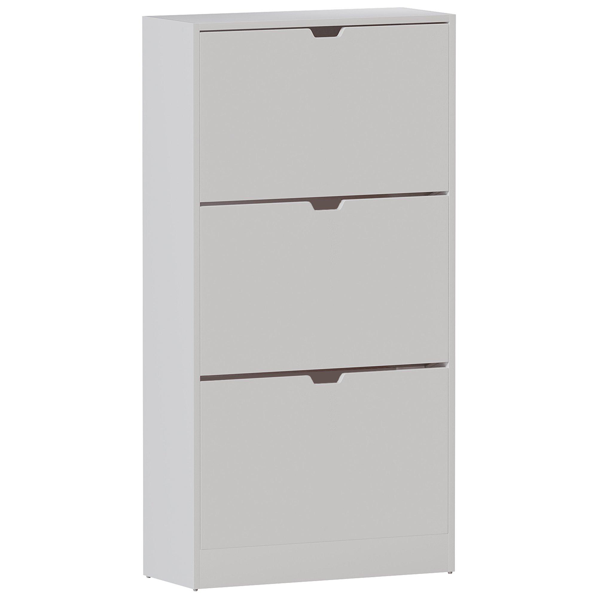 White - Lassic - Vida Designs 3 Drawer Shoe Cabinet (Handless) - 7
