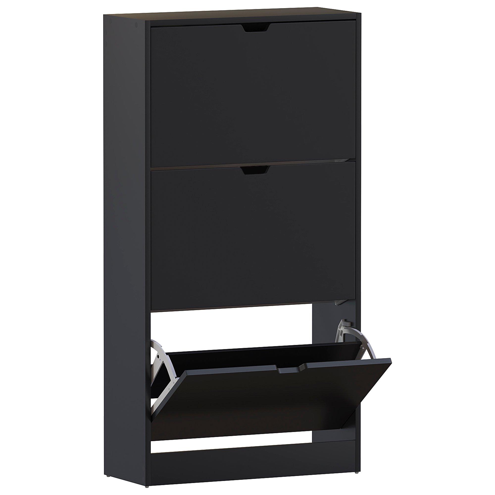 Black - Lassic - Vida Designs 3 Drawer Shoe Cabinet (Handless) - 6