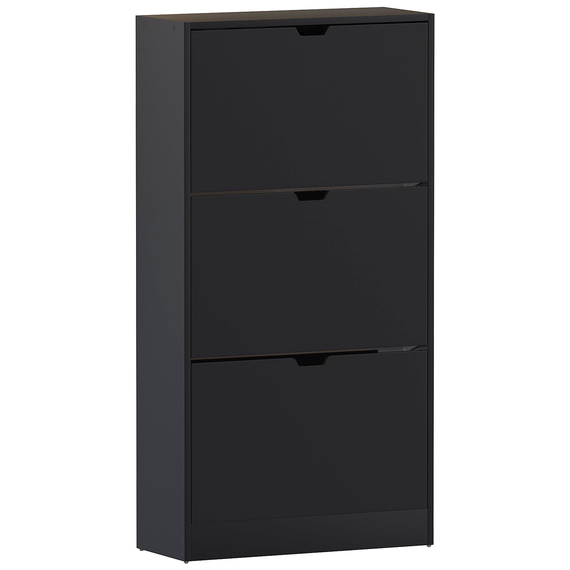 Black - Lassic - Vida Designs 3 Drawer Shoe Cabinet (Handless) - 7