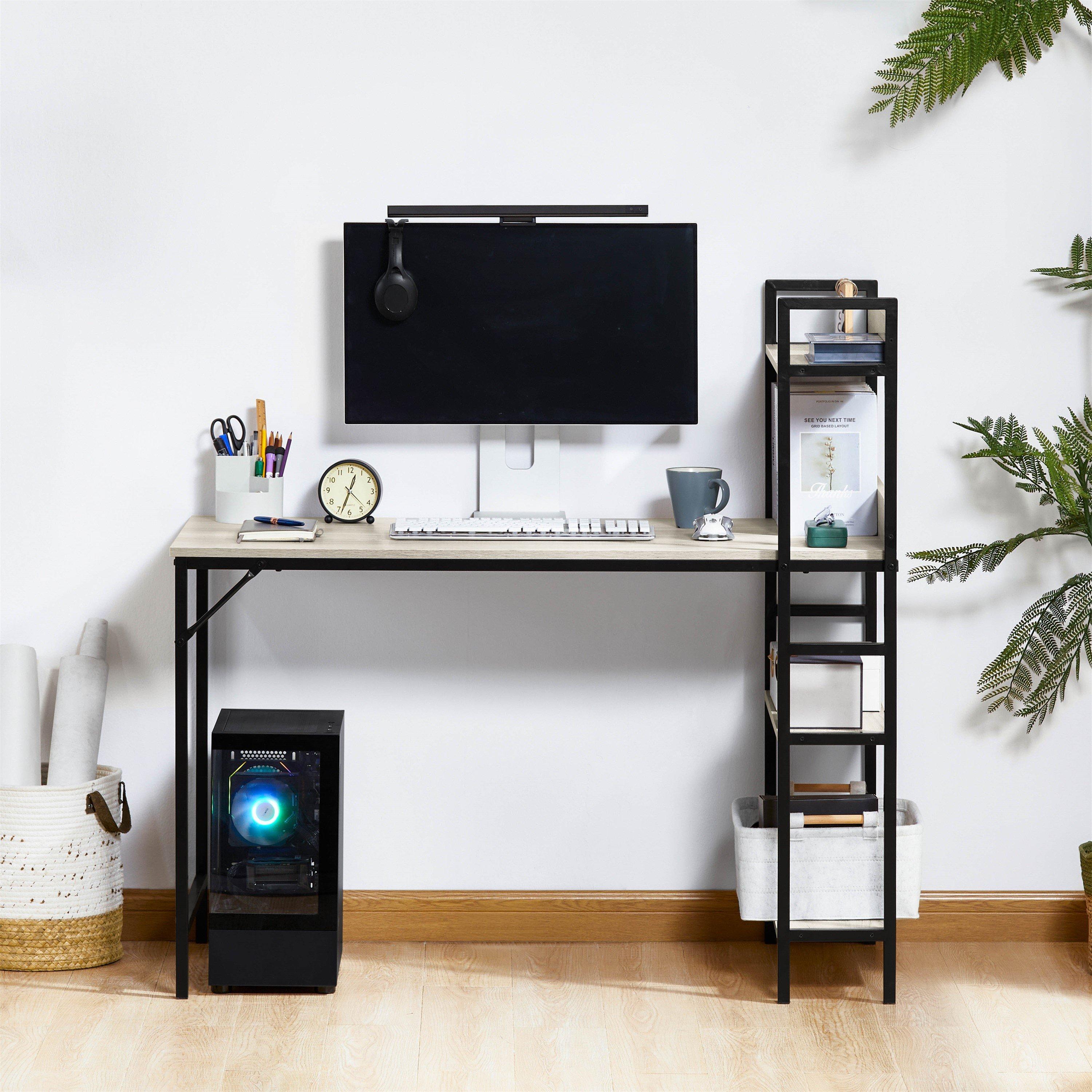 Grey - Lassic - Vida Designs Brooklyn Computer Desk With 3 Shelves - 3