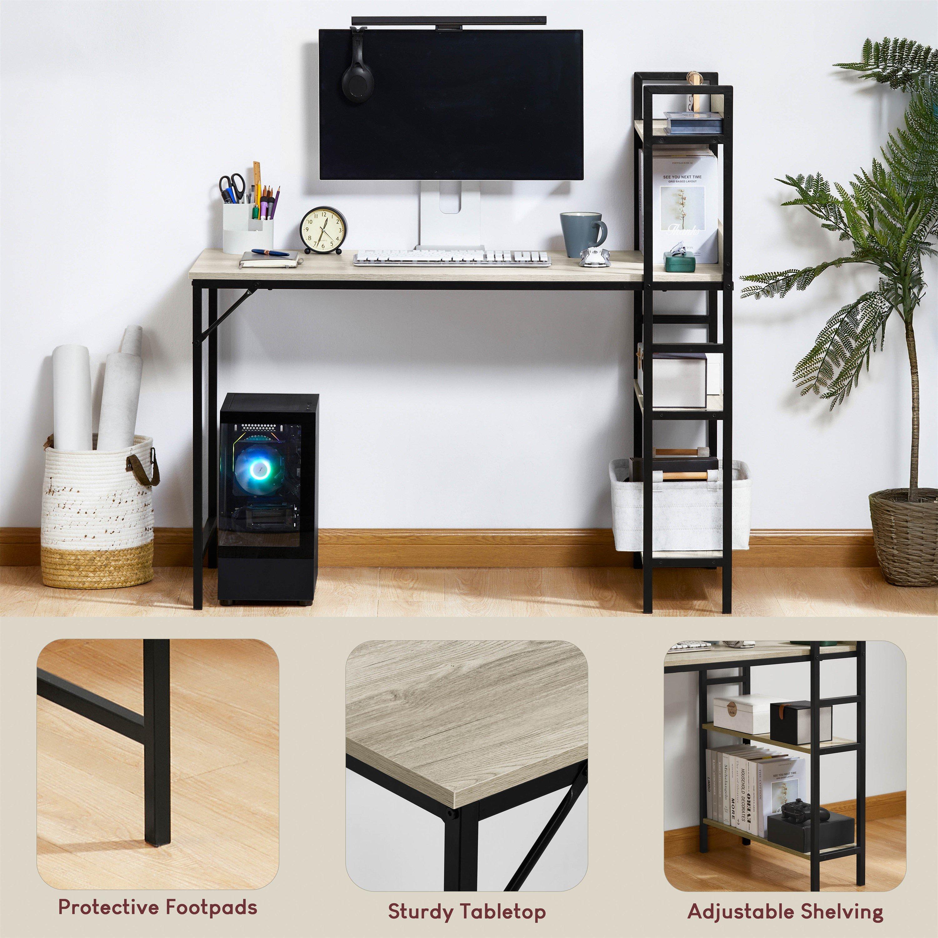 Timeless Computer Desk Design Lassic Gaming | Vida Designs Brooklyn Computer Desk With 3 Shelves ...