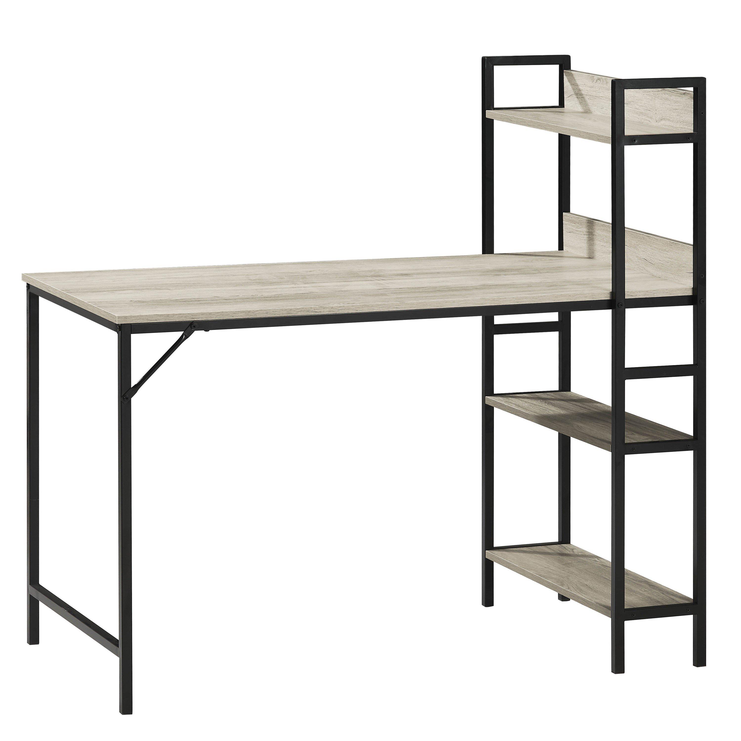 Grey - Lassic - Vida Designs Brooklyn Computer Desk With 3 Shelves - 8