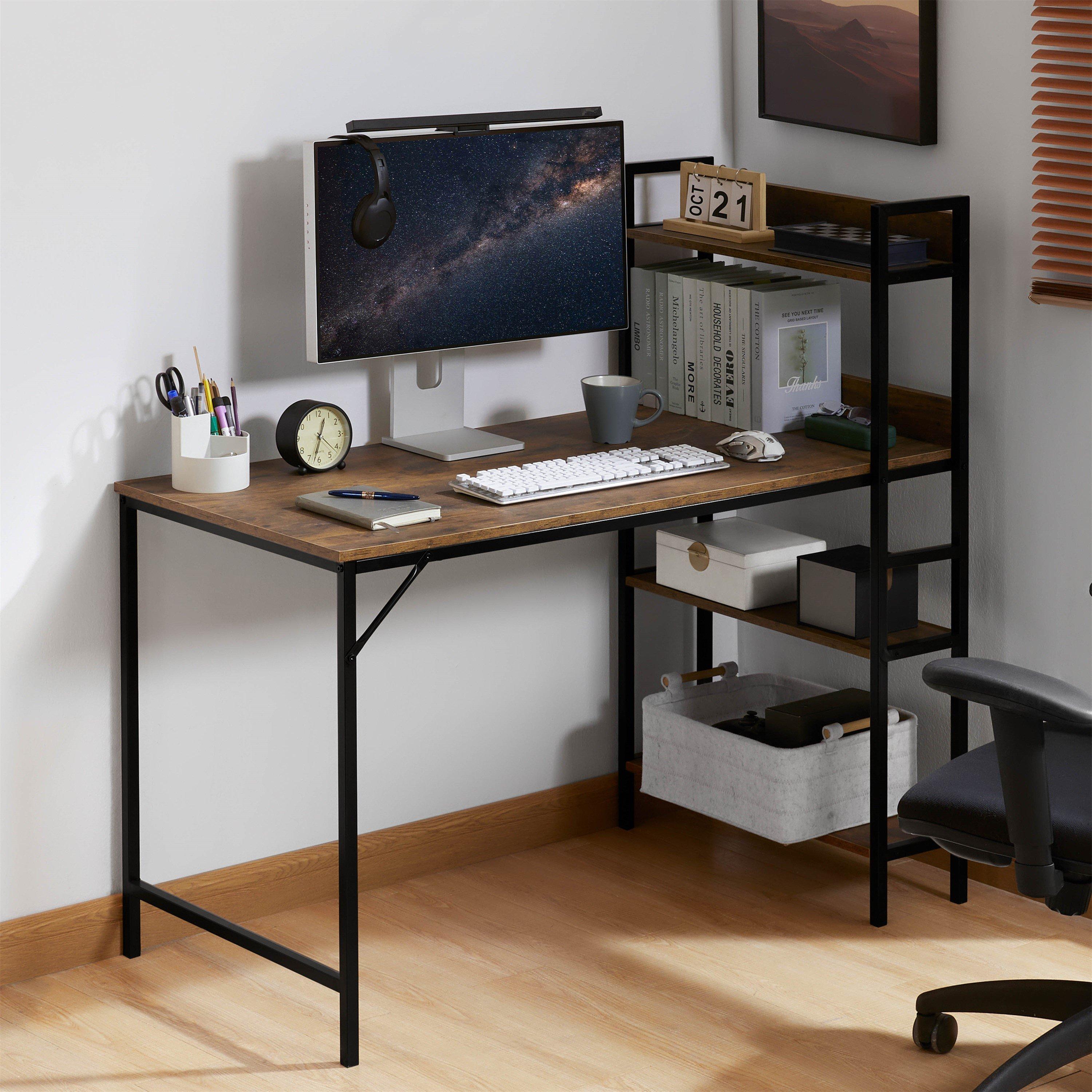 Vida Designs Brooklyn Computer Desk With 3 Shelves