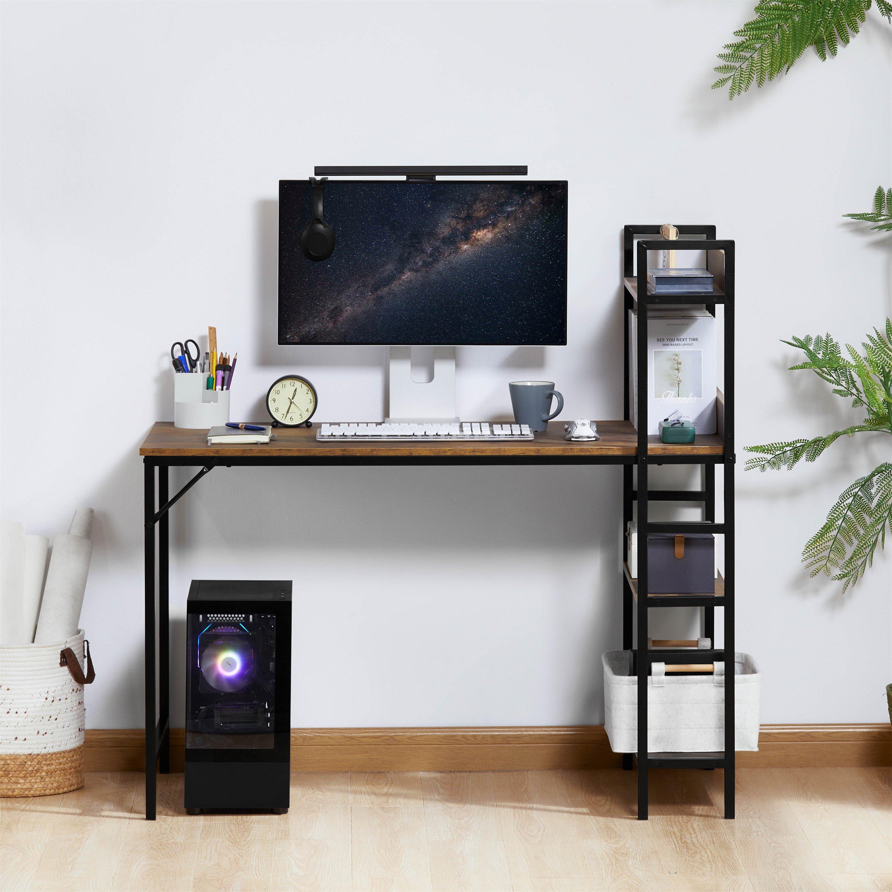 Dark Wood - Lassic - Vida Designs Brooklyn Computer Desk With 3 Shelves - 3