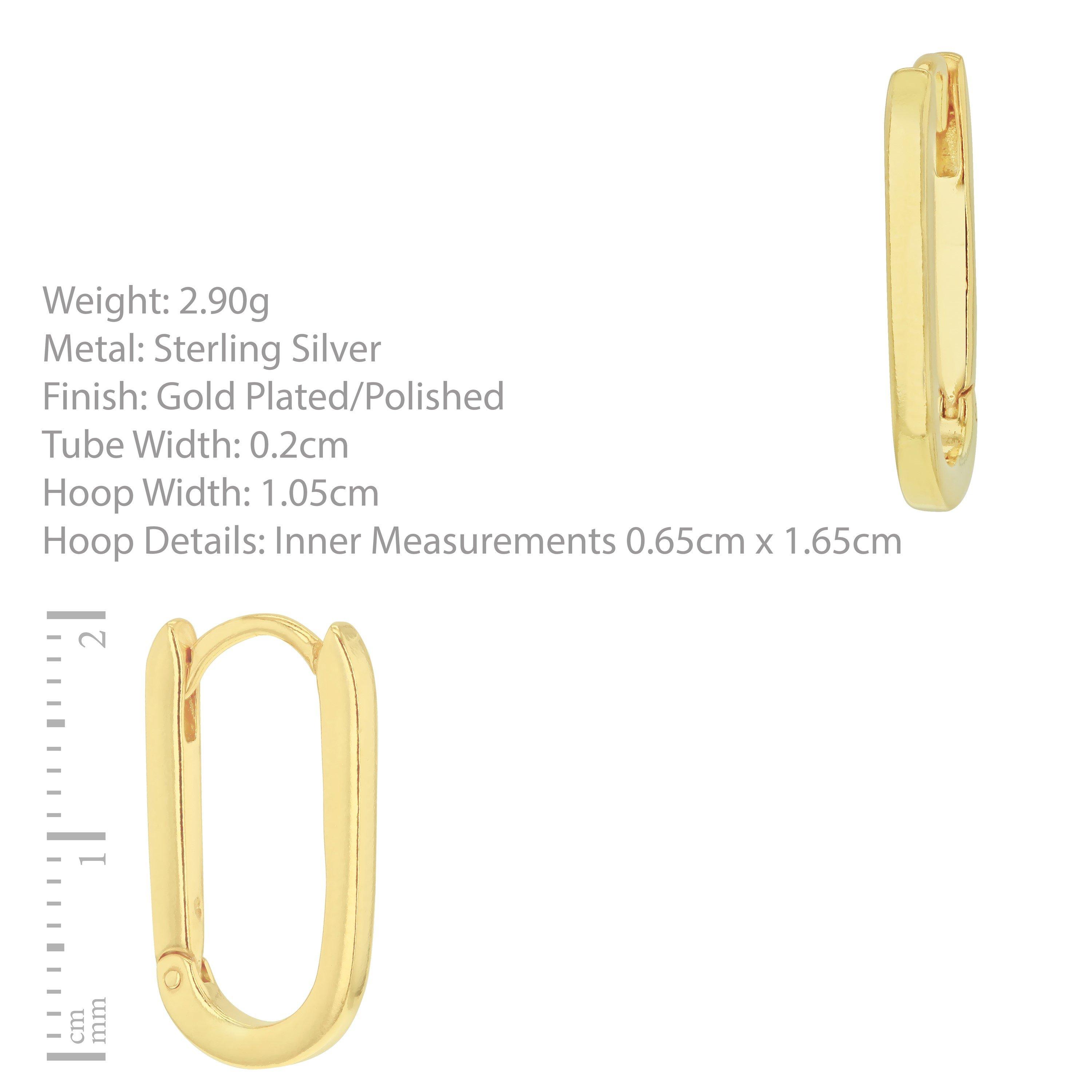 Gold Plated - Be You - Silver Gold Plated Rectangular Hoops - 3
