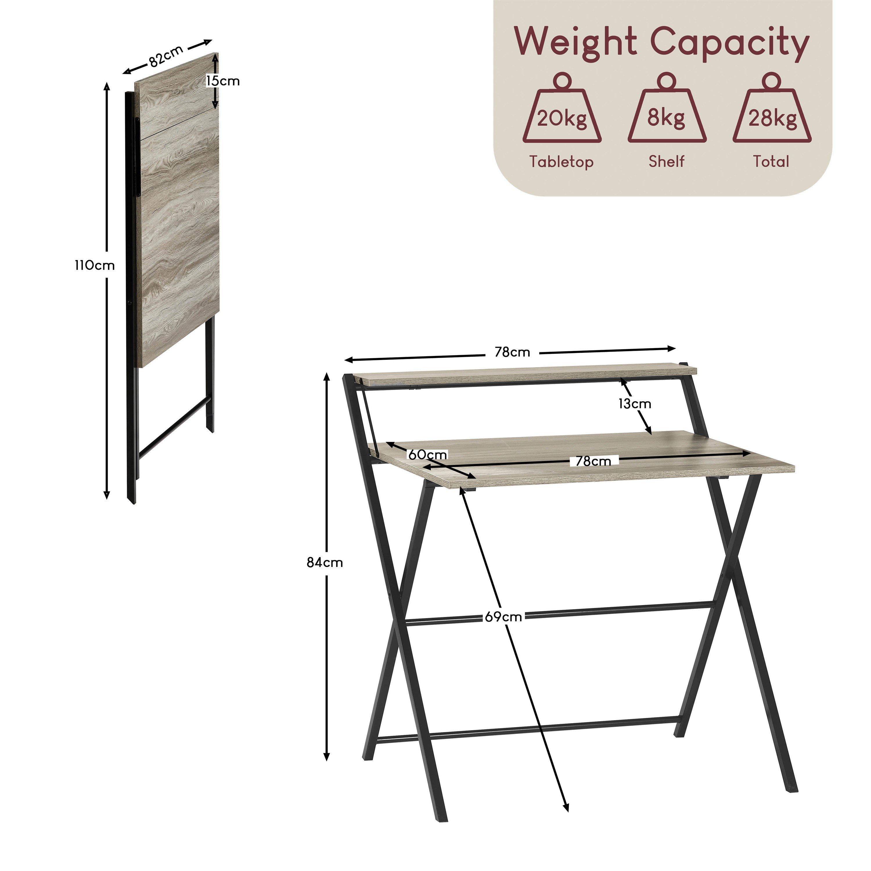 Grey - Lassic - Vida Designs Brooklyn Foldable Computer Desk - 2