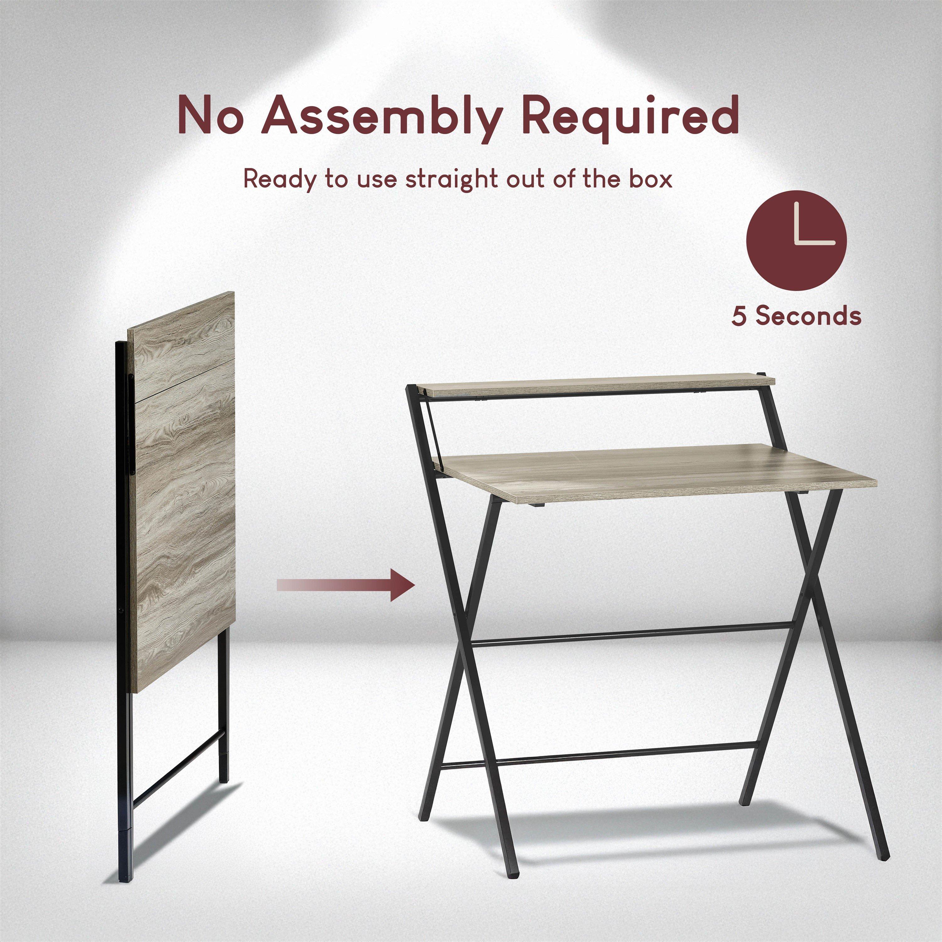 Grey - Lassic - Vida Designs Brooklyn Foldable Computer Desk - 6