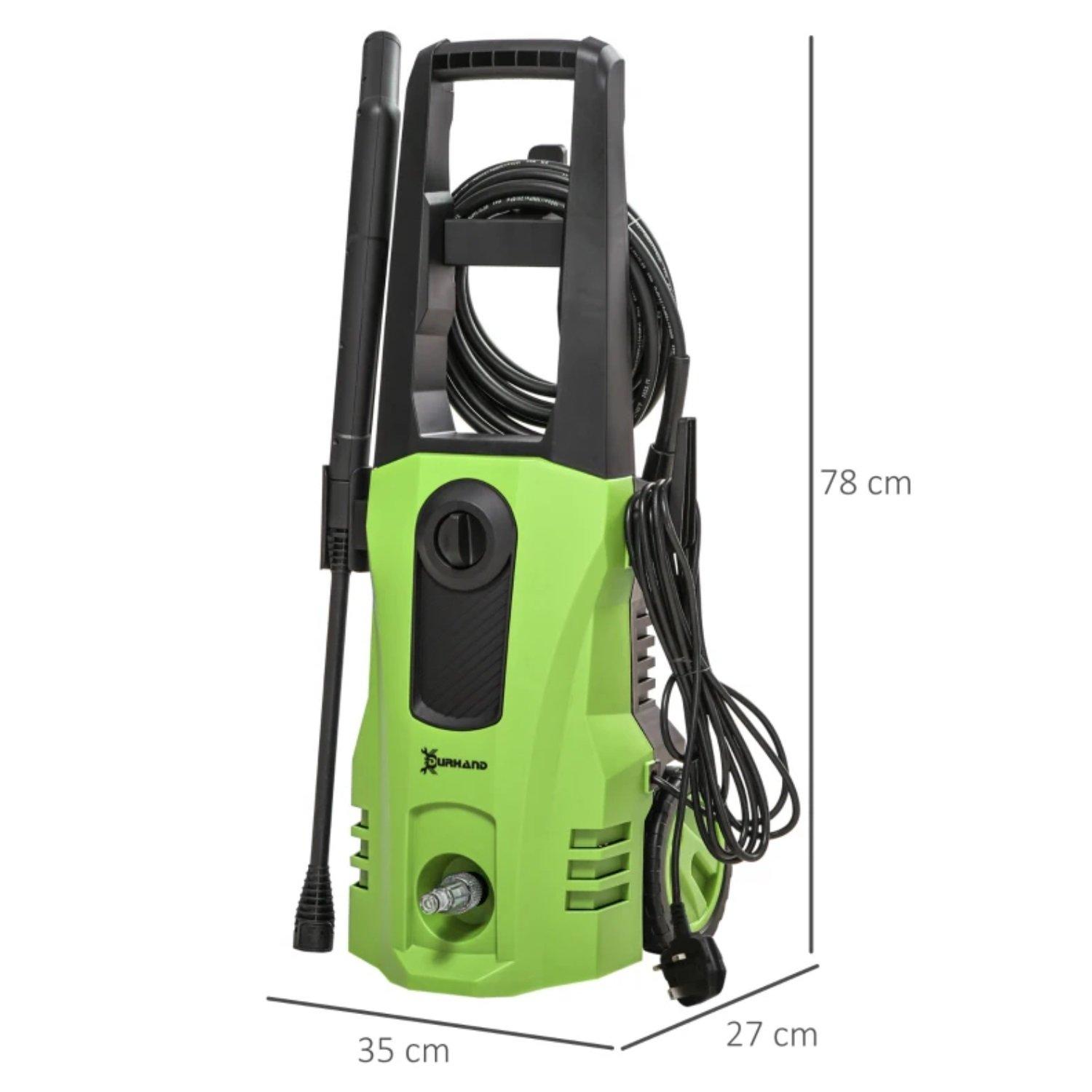 Green - HOMCOM - DURHAND 1800W High Pressure Washer 150 Bar - 3