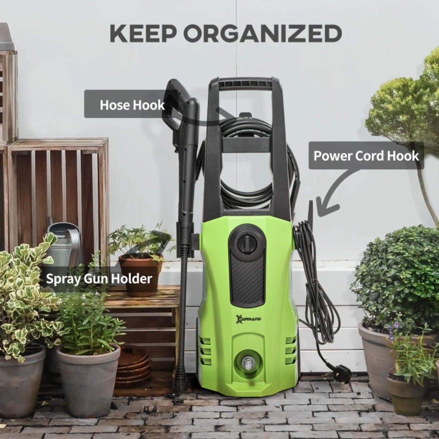 Green - HOMCOM - DURHAND 1800W High Pressure Washer 150 Bar - 7