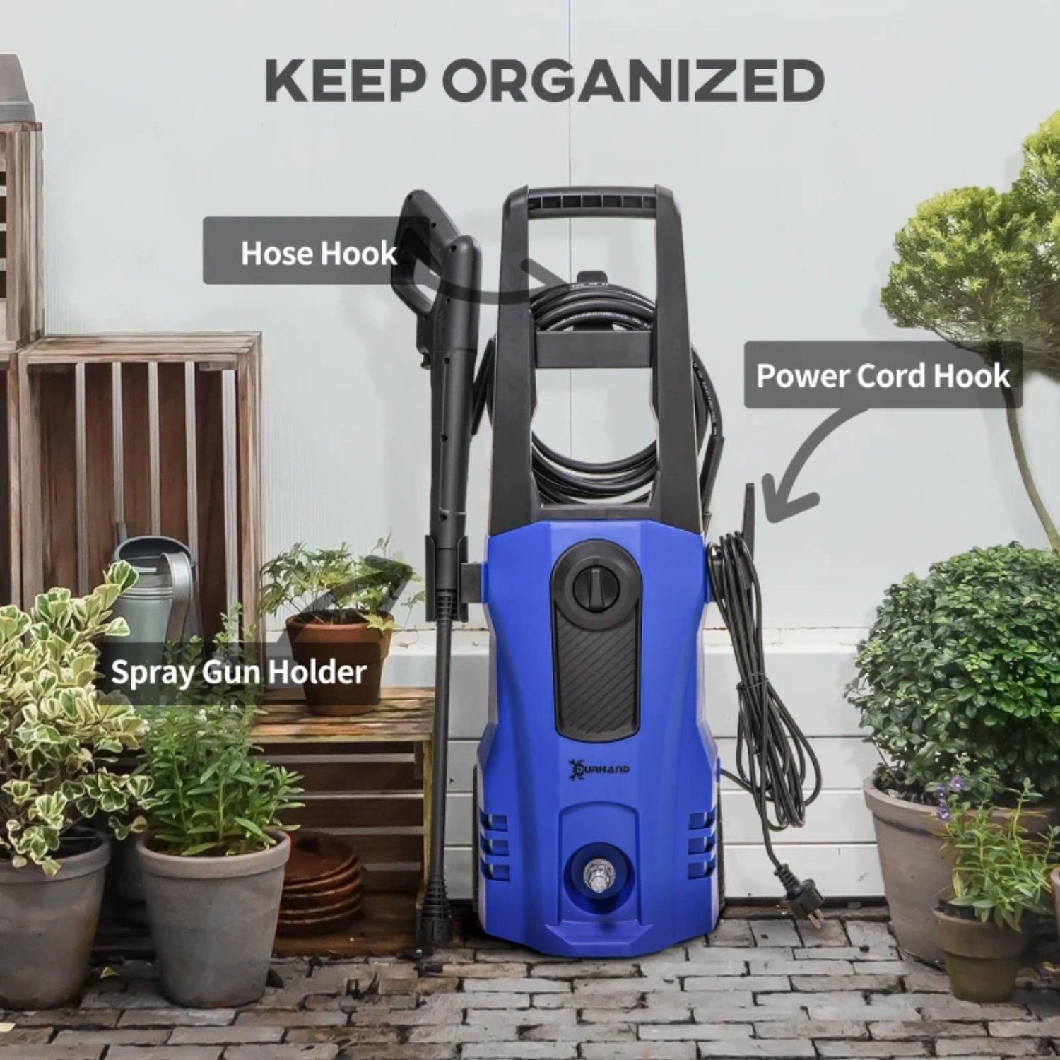 Blue - HOMCOM - DURHAND 1800W High Pressure Washer 150 Bar - 7