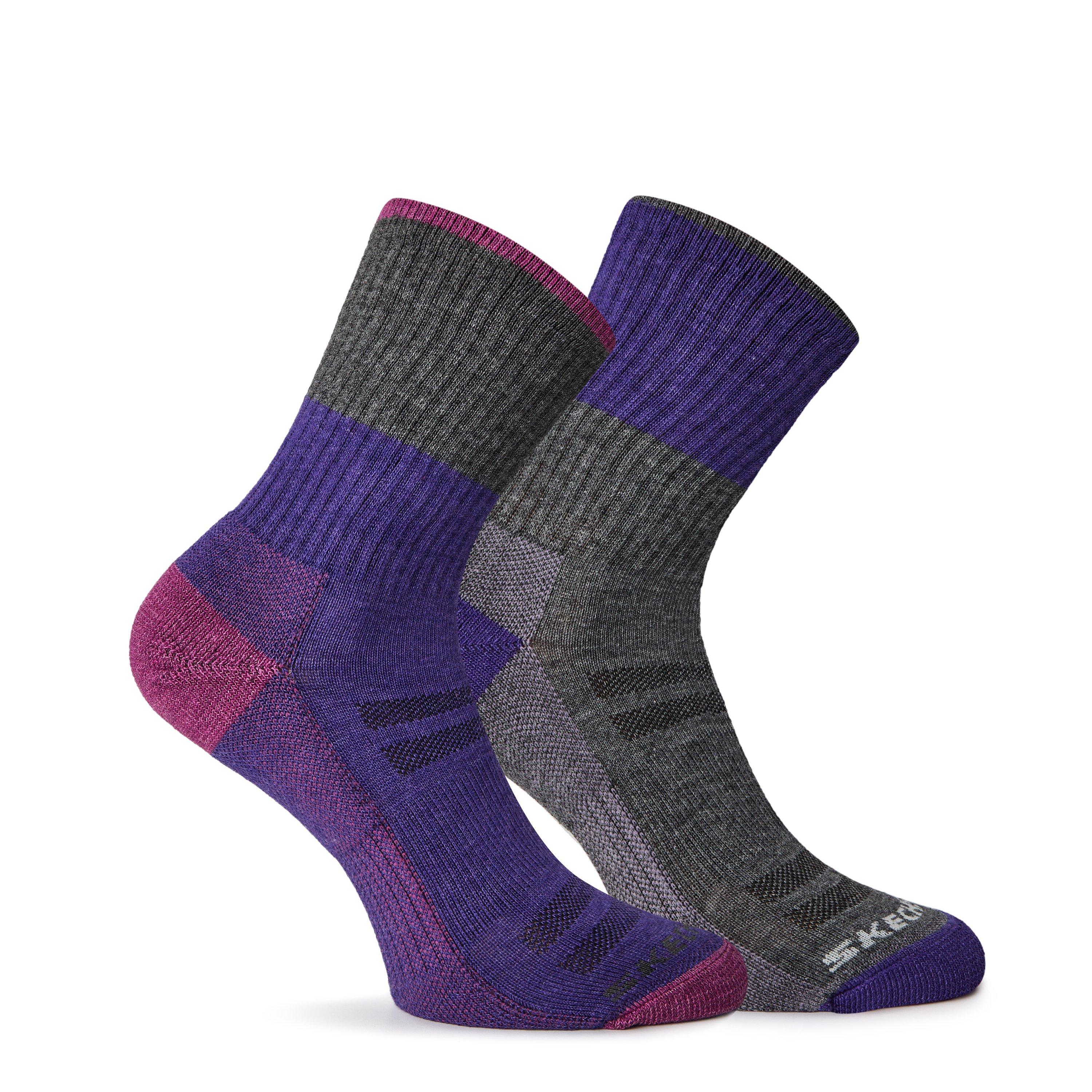 Purple/Grey - Skechers - 2 Pack Walking Socks Womens - 1