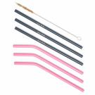 Rose/Marine - Jack Wills - Eco-Friendly Reusable Stainless Steel Straws - 1