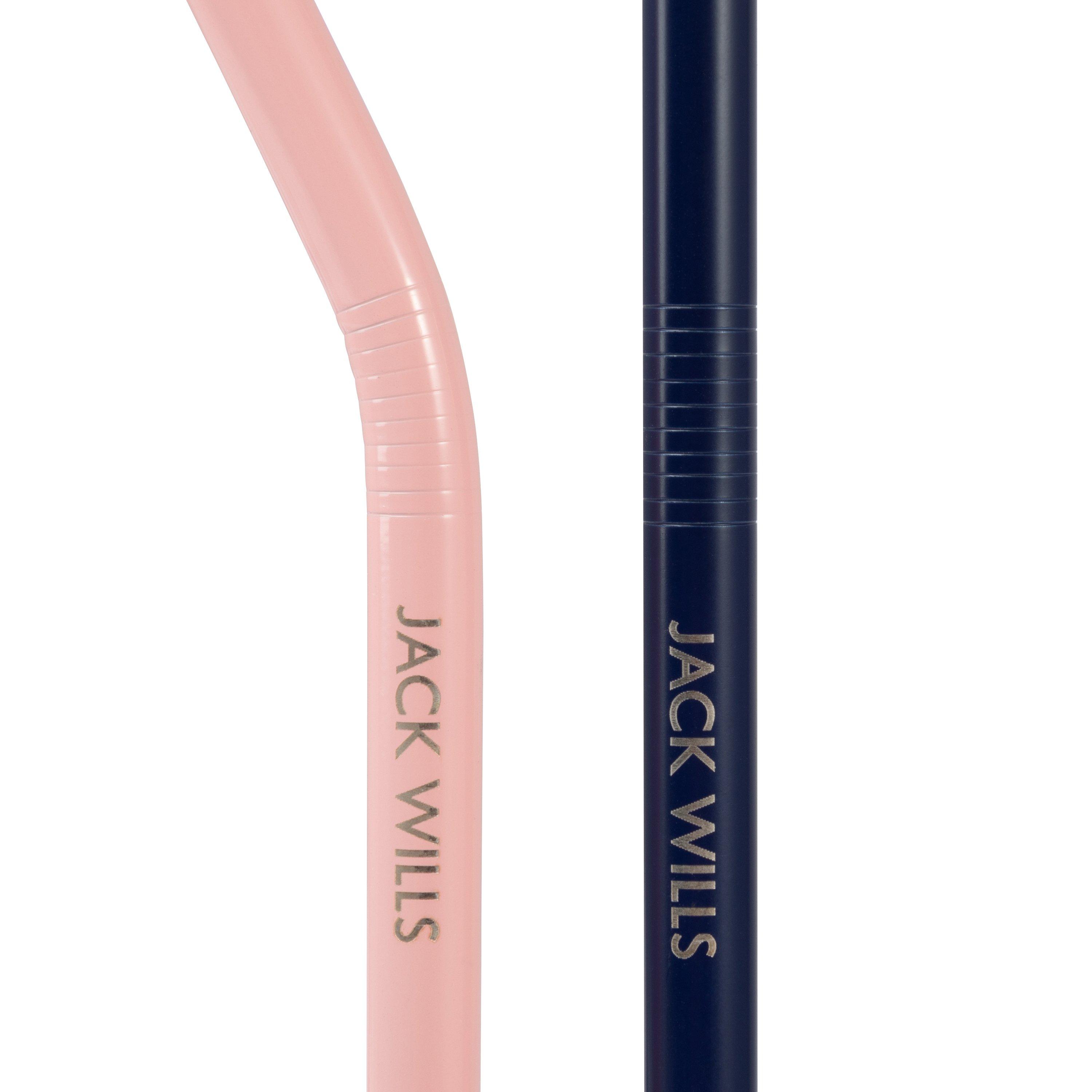 Pink/Navy - Jack Wills - Reusable Stainless Steel Straws - 3