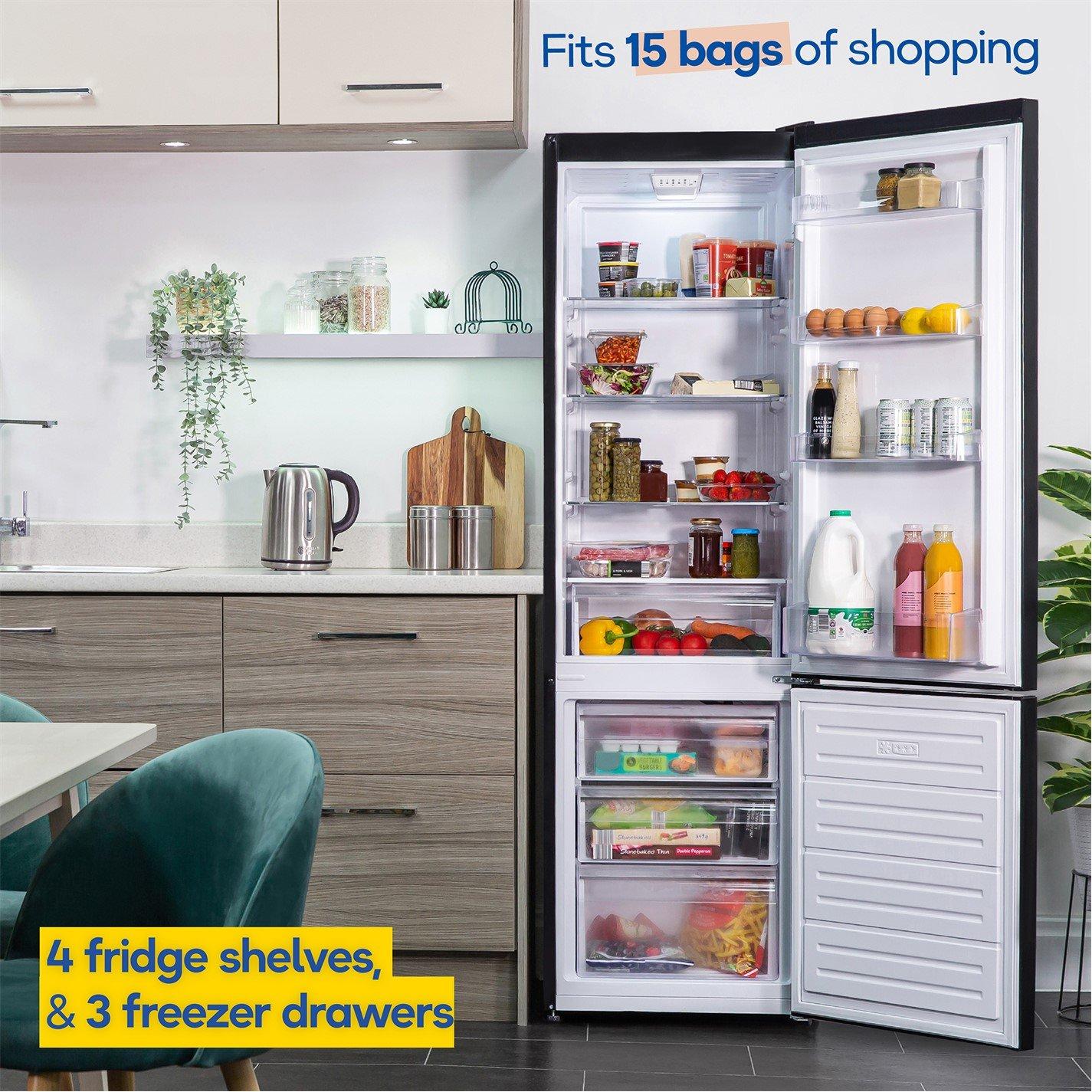 Black - Russell Hobbs - RH180FF541E1S 70/30 Fridge Freezer in Silver - 5