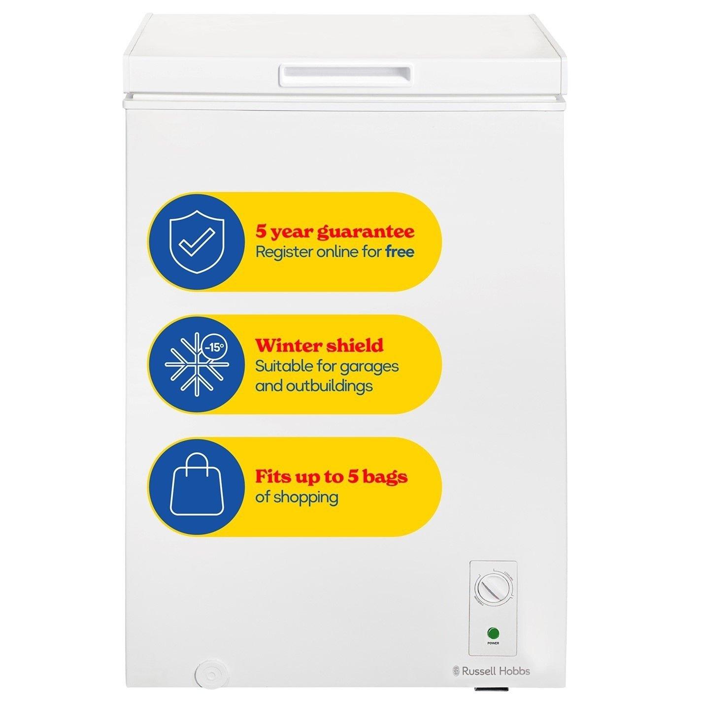 White - Russell Hobbs - Russell Hobbs, RH99CF0E1W, 99L Chest Freezer - 1