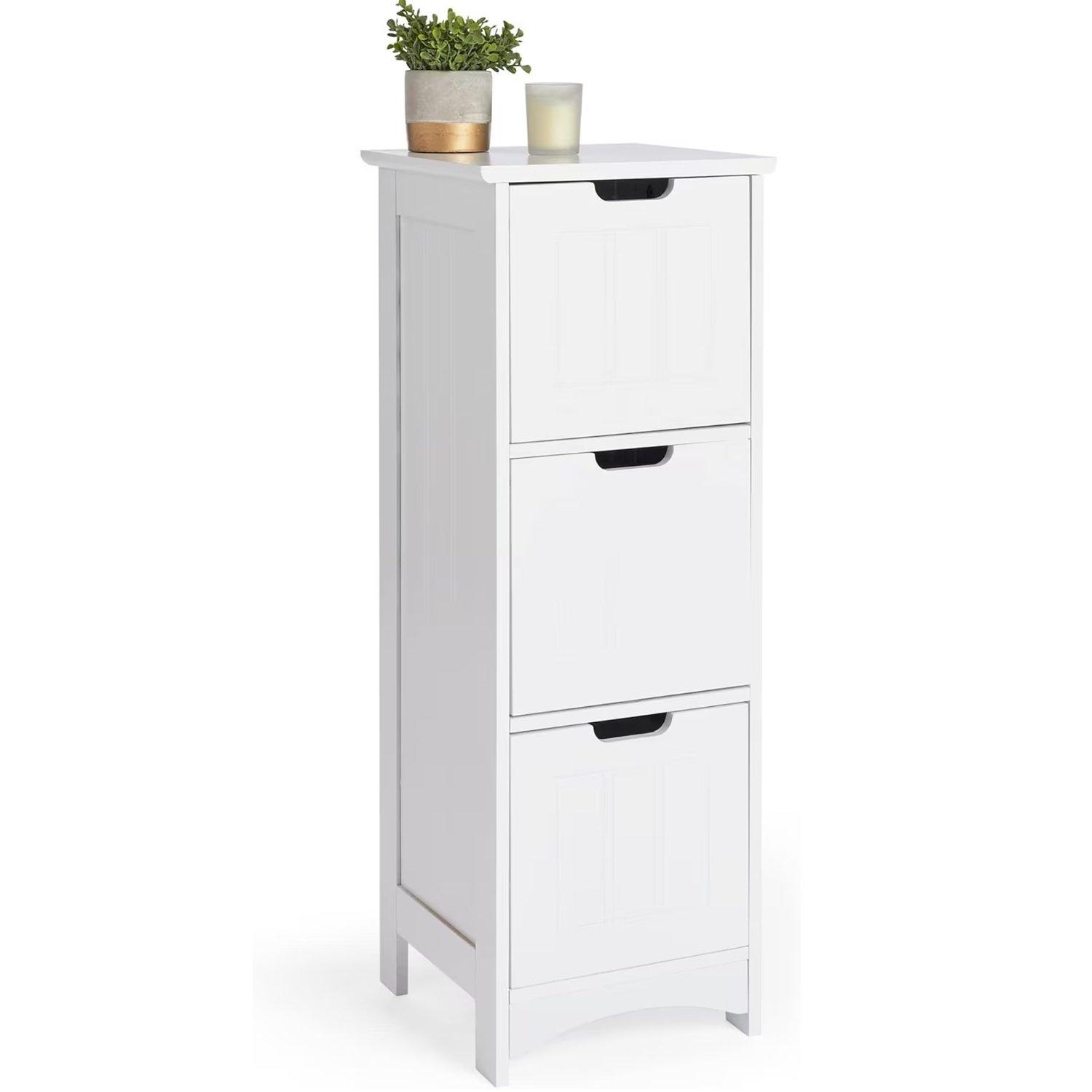 White - VonHaus - VonHaus - Holbrook White 3 Draw Bathroom Unit - 1