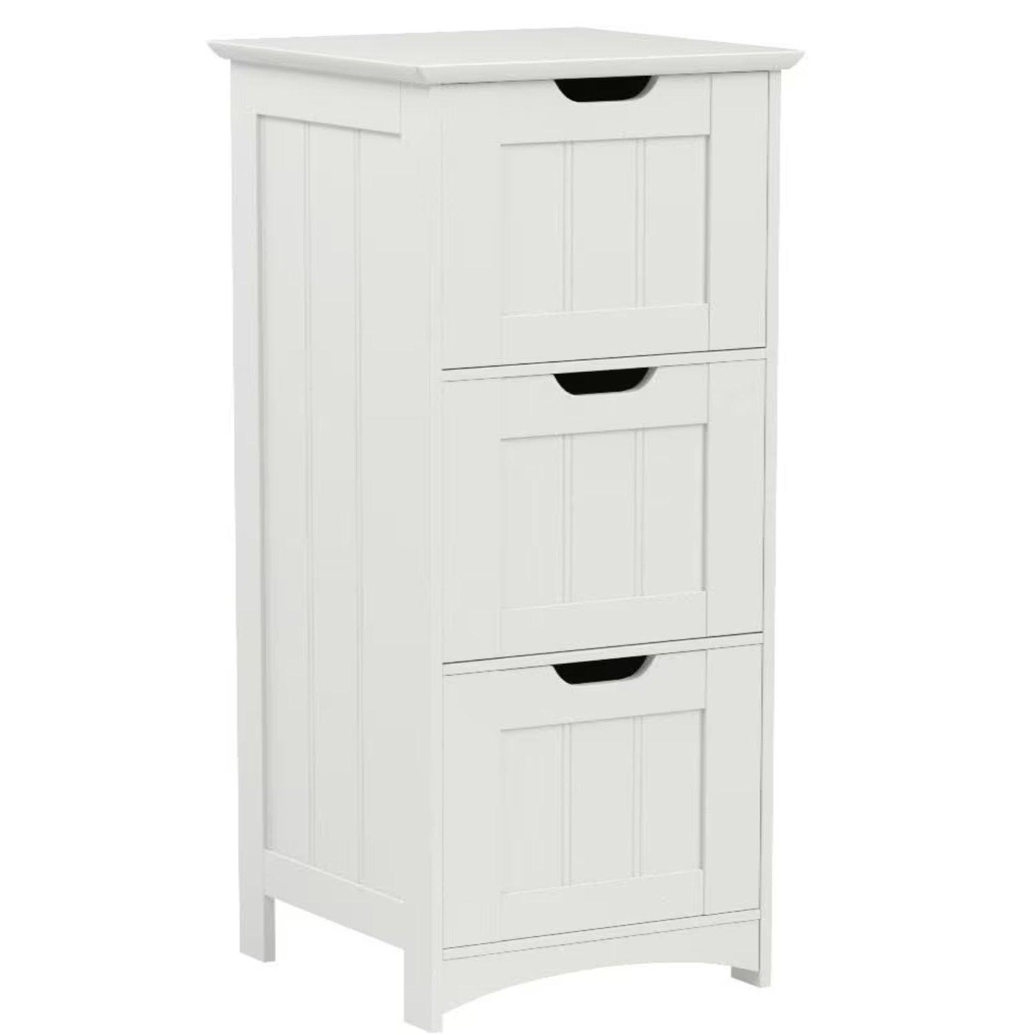 White - VonHaus - VonHaus - Holbrook White 3 Draw Bathroom Unit - 5