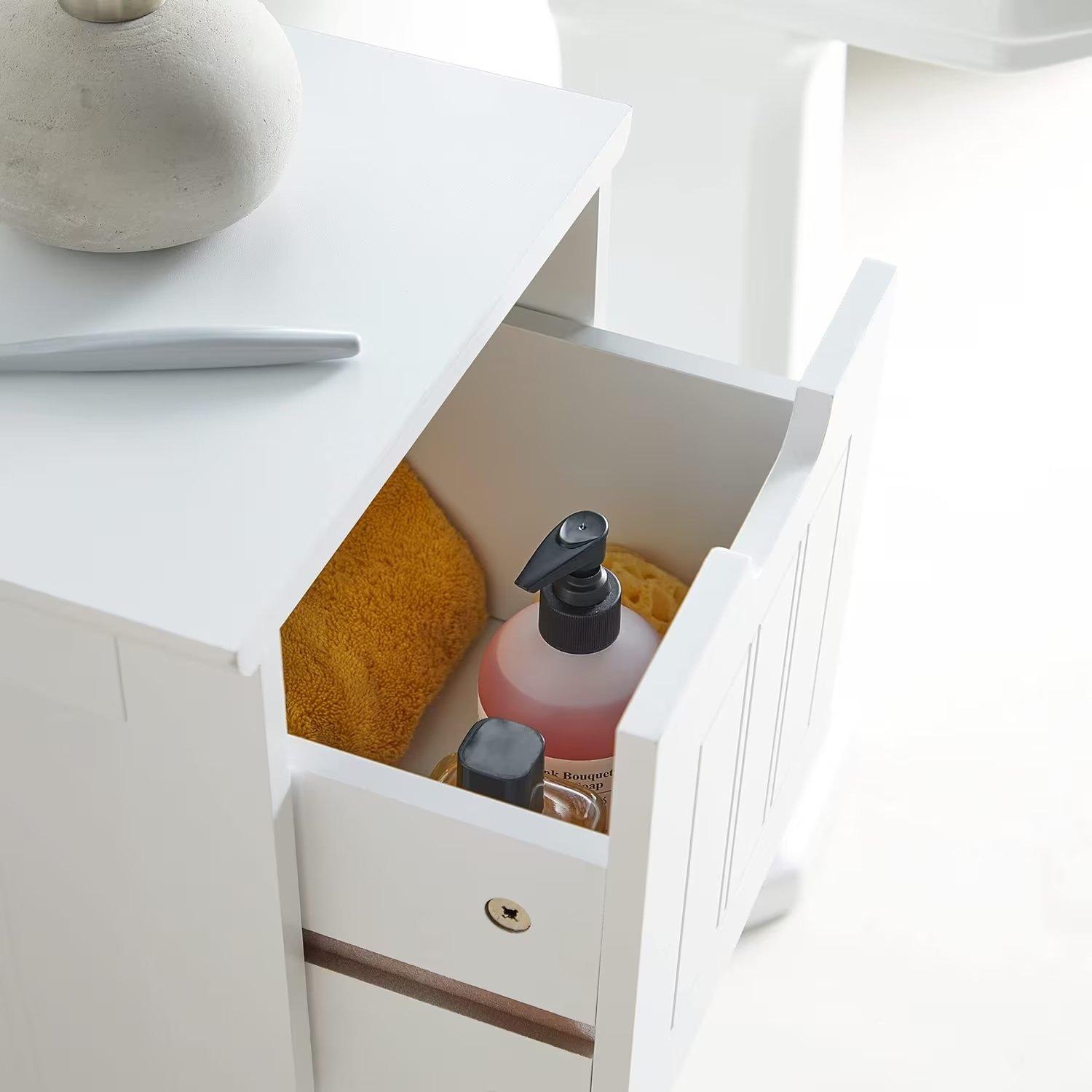 White - VonHaus - VonHaus - Holbrook White 3 Draw Bathroom Unit - 6