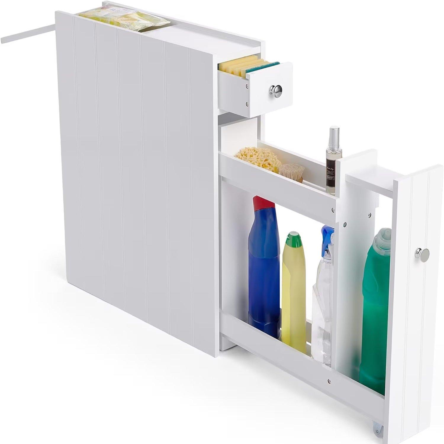 White - VonHaus - Holbrook White Slimline Bathroom Canbinet - 1