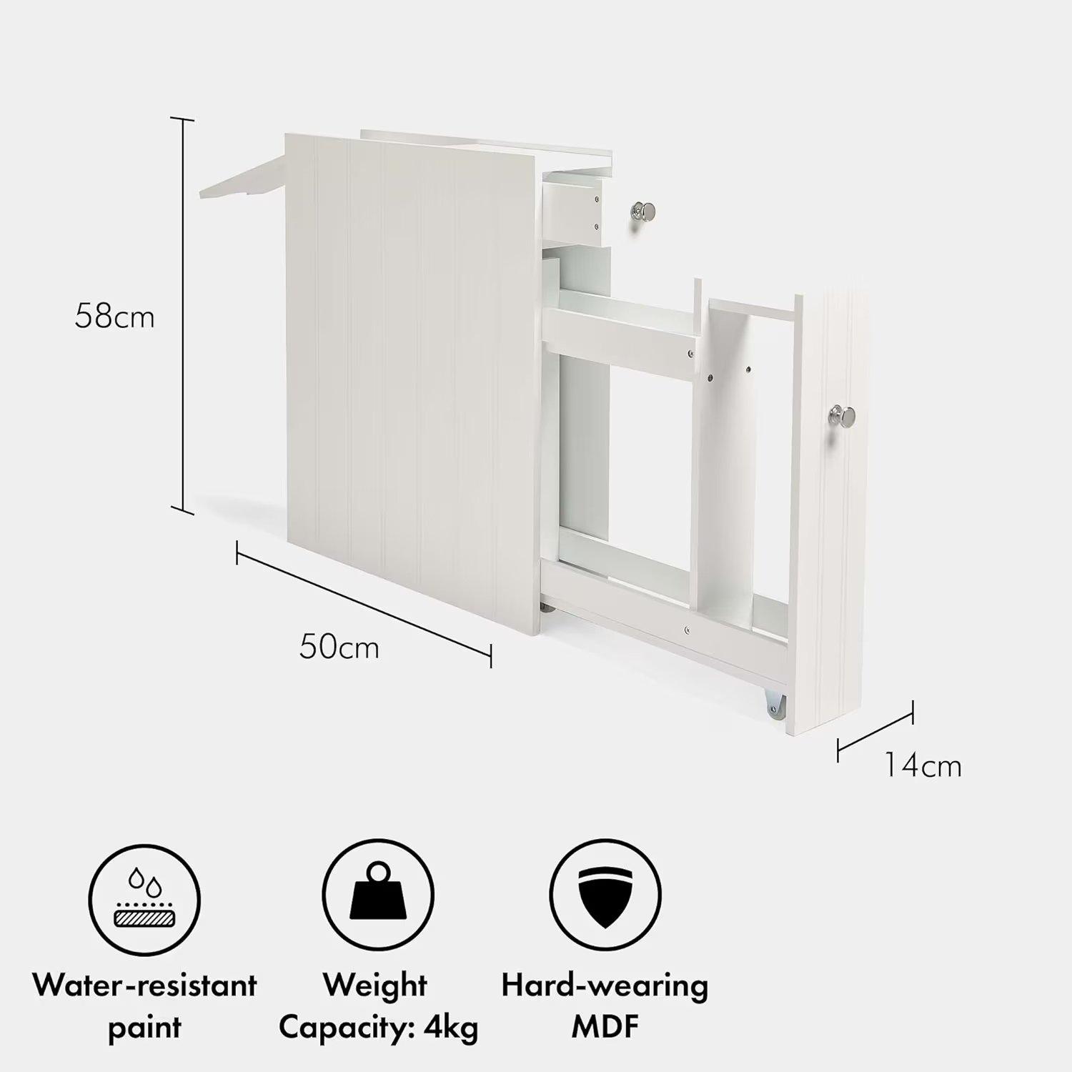 White - VonHaus - Holbrook White Slimline Bathroom Canbinet - 3