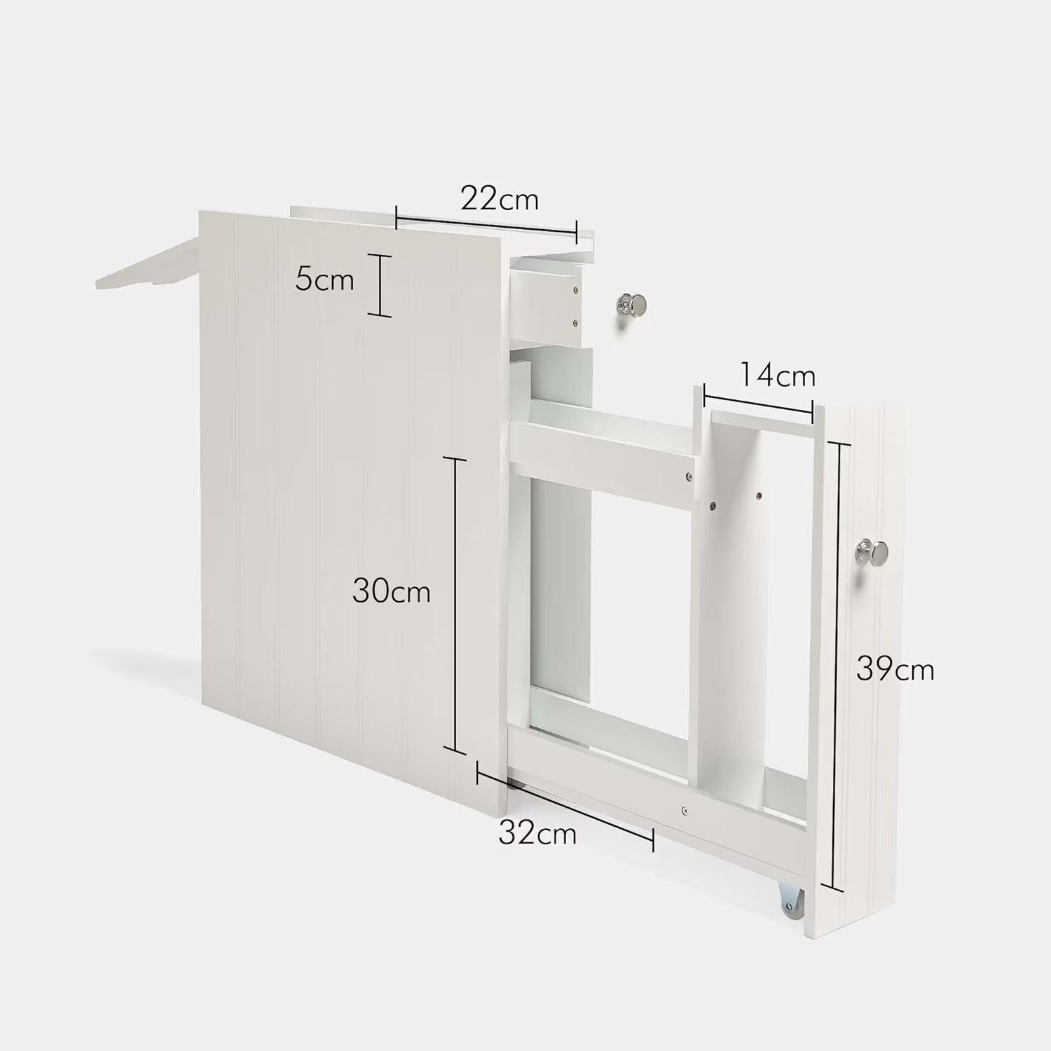 White - VonHaus - Holbrook White Slimline Bathroom Canbinet - 6