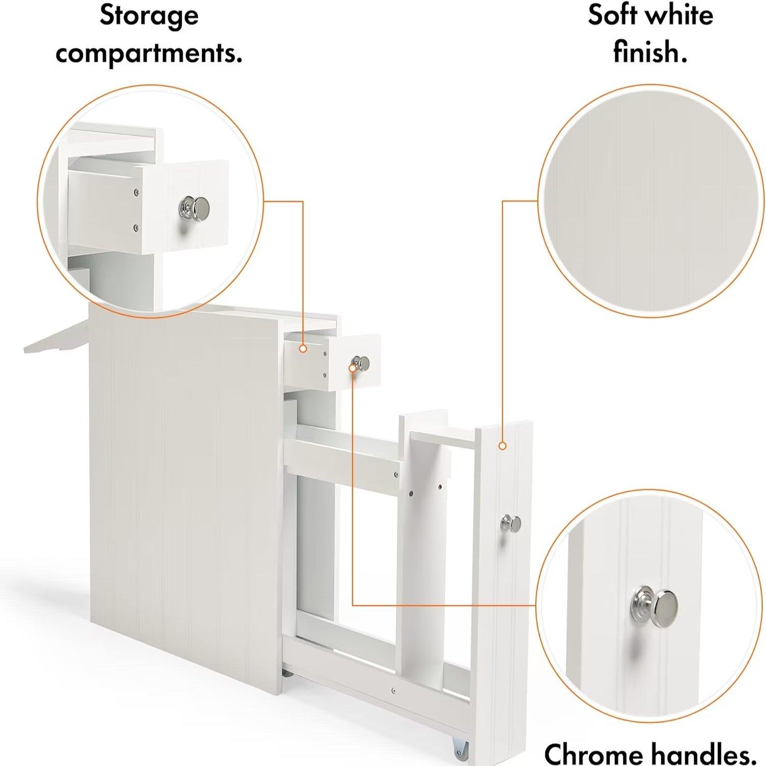 White - VonHaus - Holbrook White Slimline Bathroom Canbinet - 7