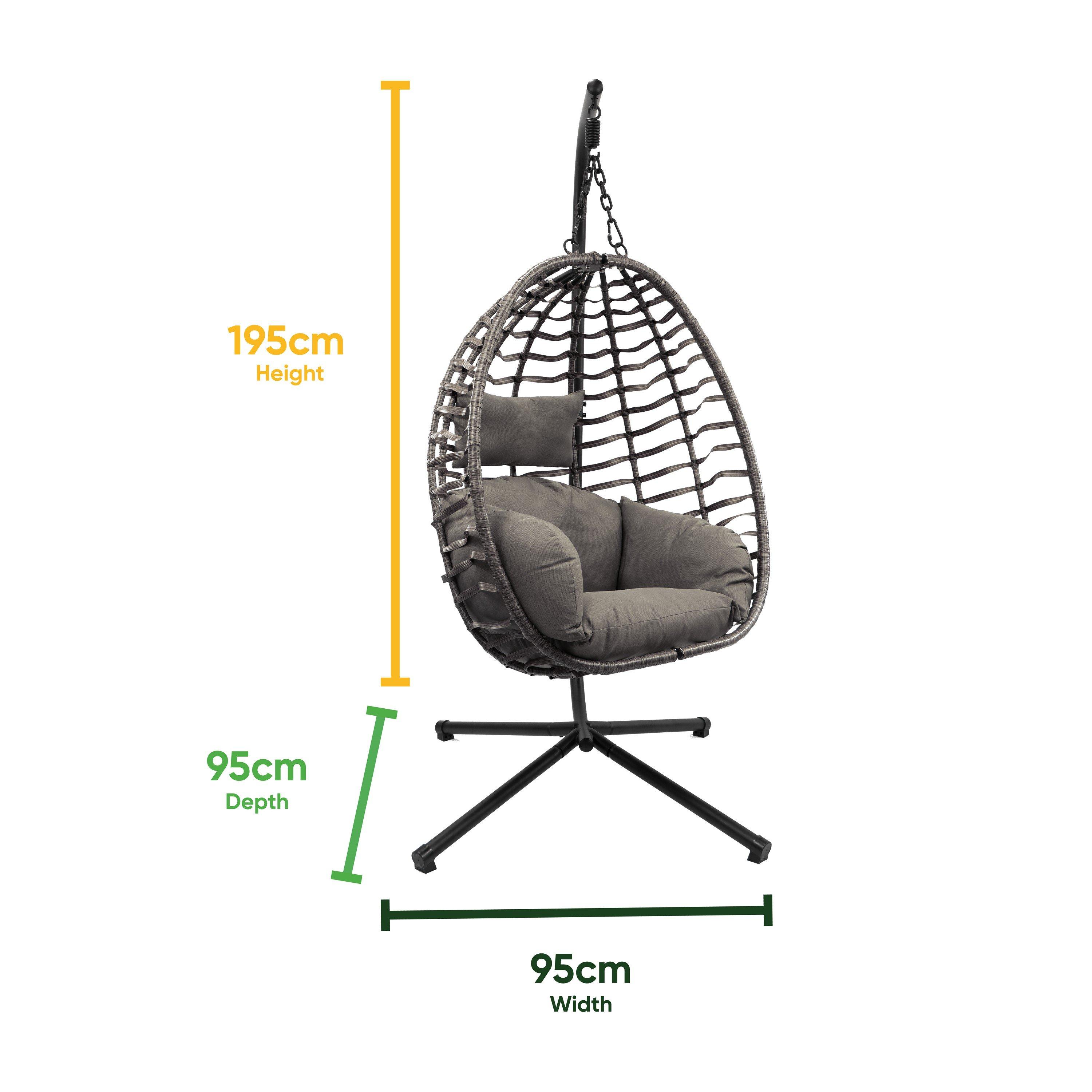 Grey - Streetwize - Chrysalis Hanging Egg Chair - 2