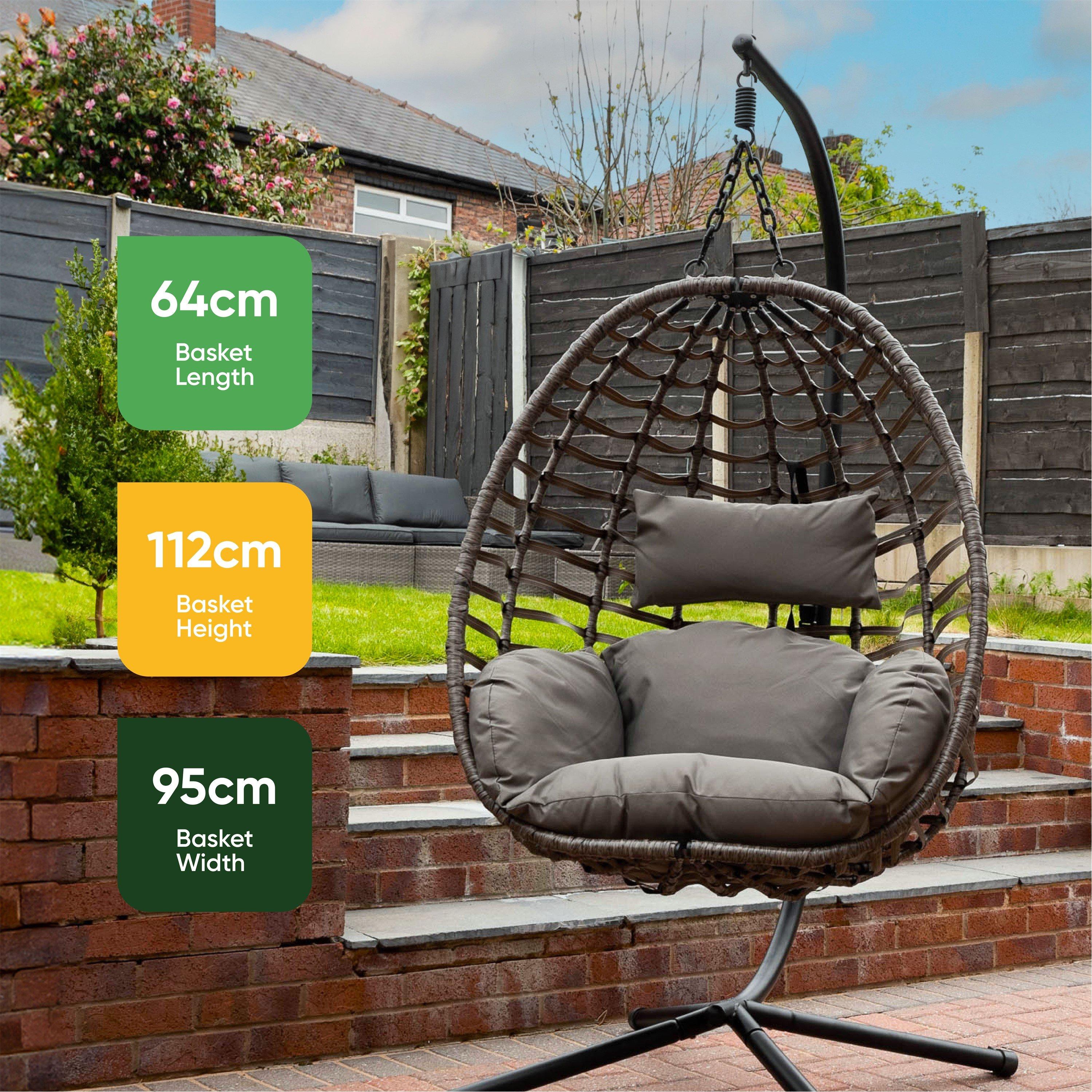 Grey - Streetwize - Chrysalis Hanging Egg Chair - 4