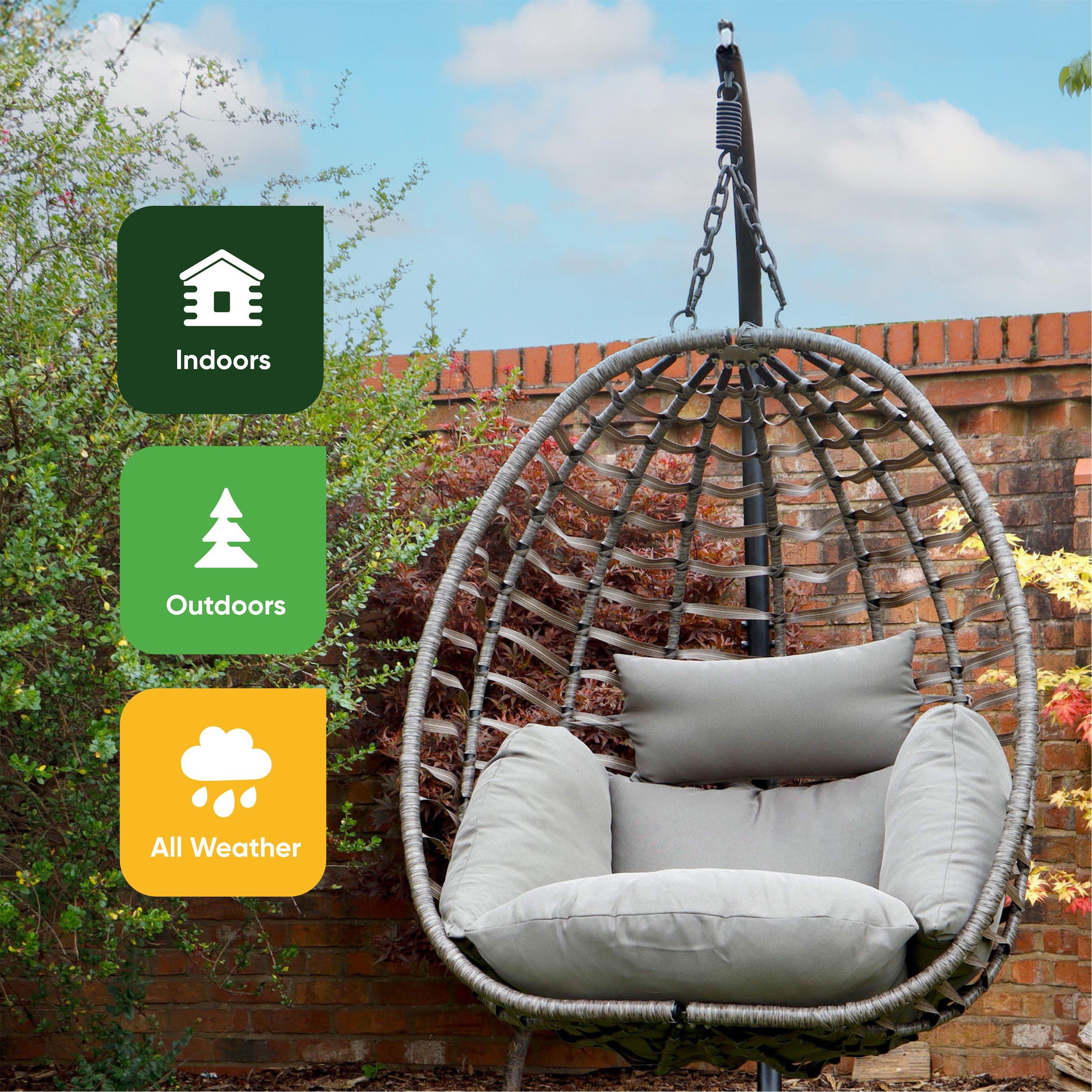 Grey - Streetwize - Chrysalis Hanging Egg Chair - 6