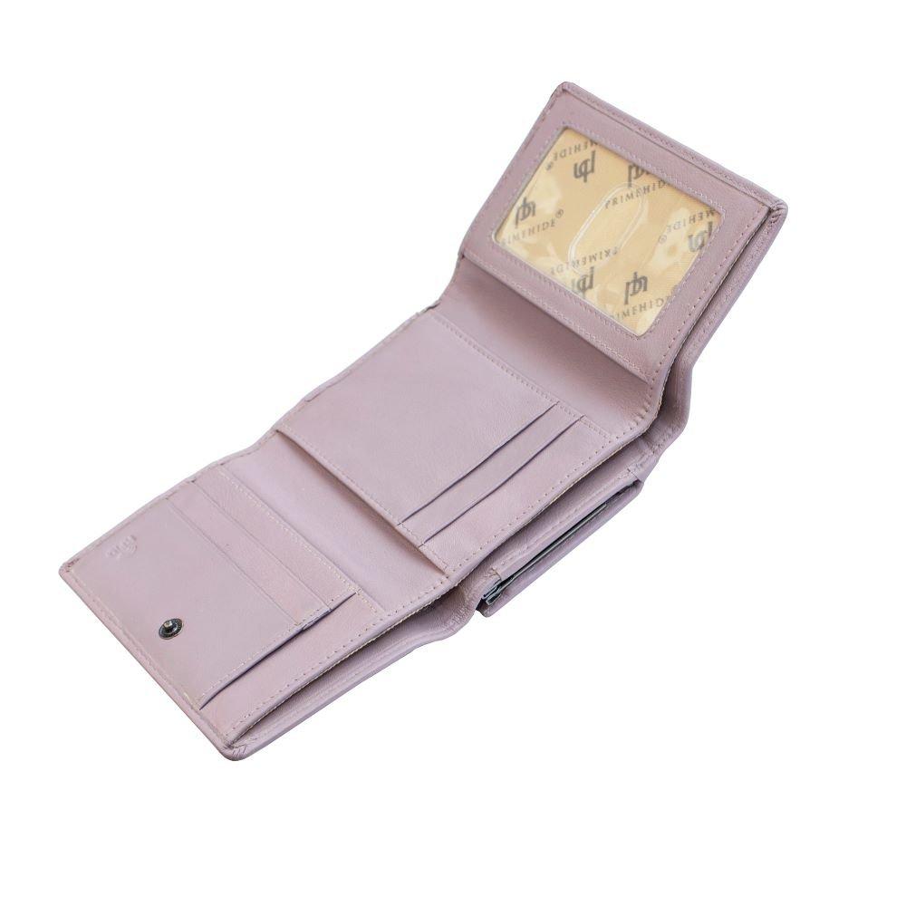 Pale Mauve - PRIMEHIDE Leather - Flavia Clip Leather Frame Purse - 2