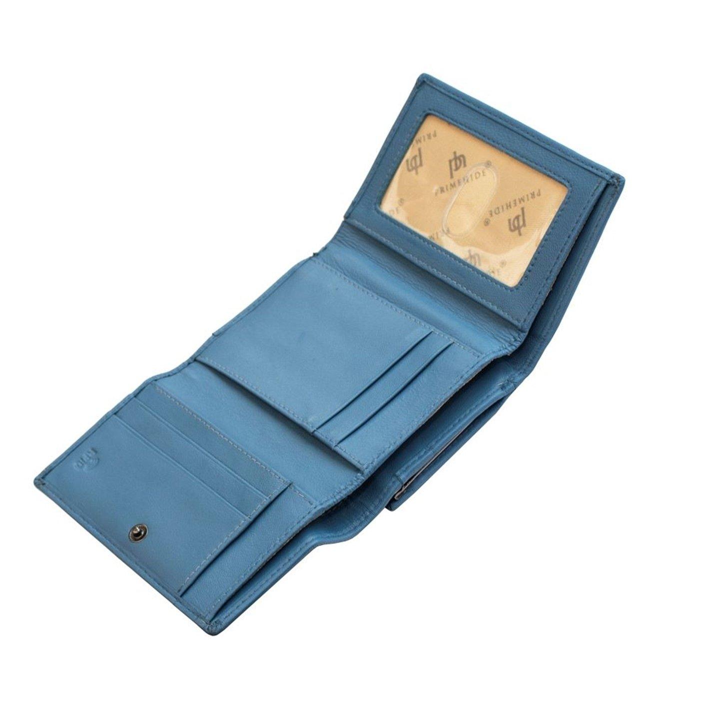 Blue - PRIMEHIDE Leather - Flavia Clip Leather Frame Purse - 2