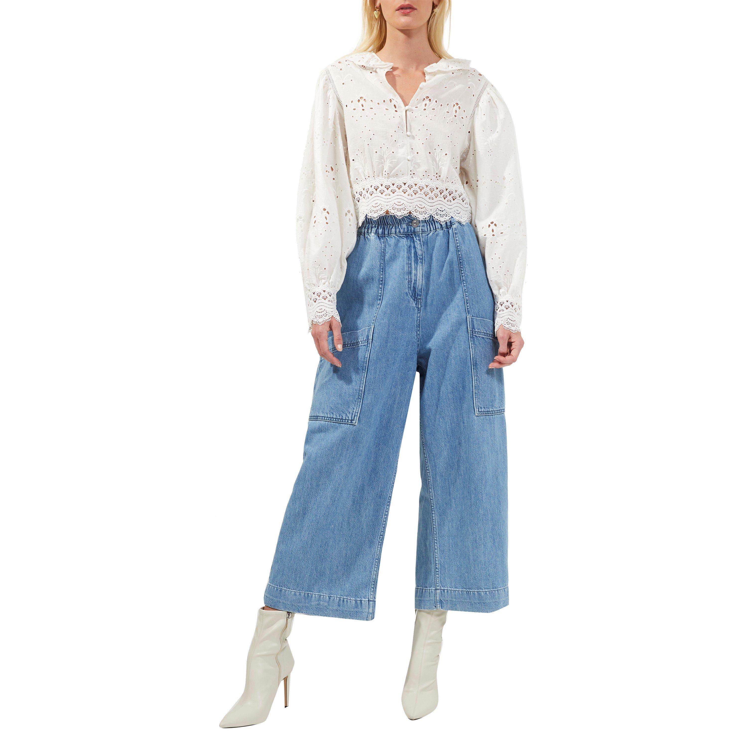 - - French Connection - Anesha Linen Belted V Neck Jumpsuit - 2