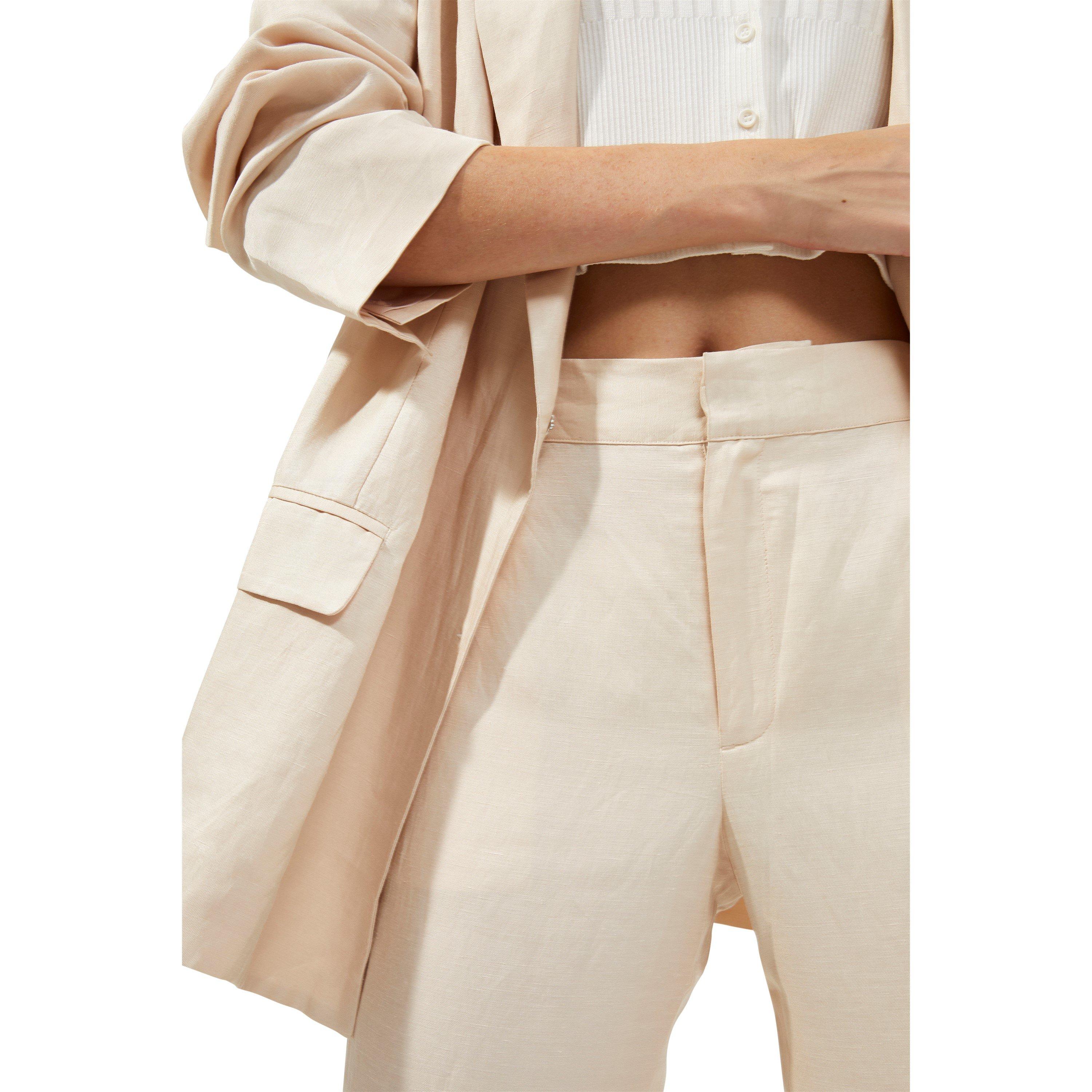 - - French Connection - Anesha Linen Belted V Neck Jumpsuit - 3