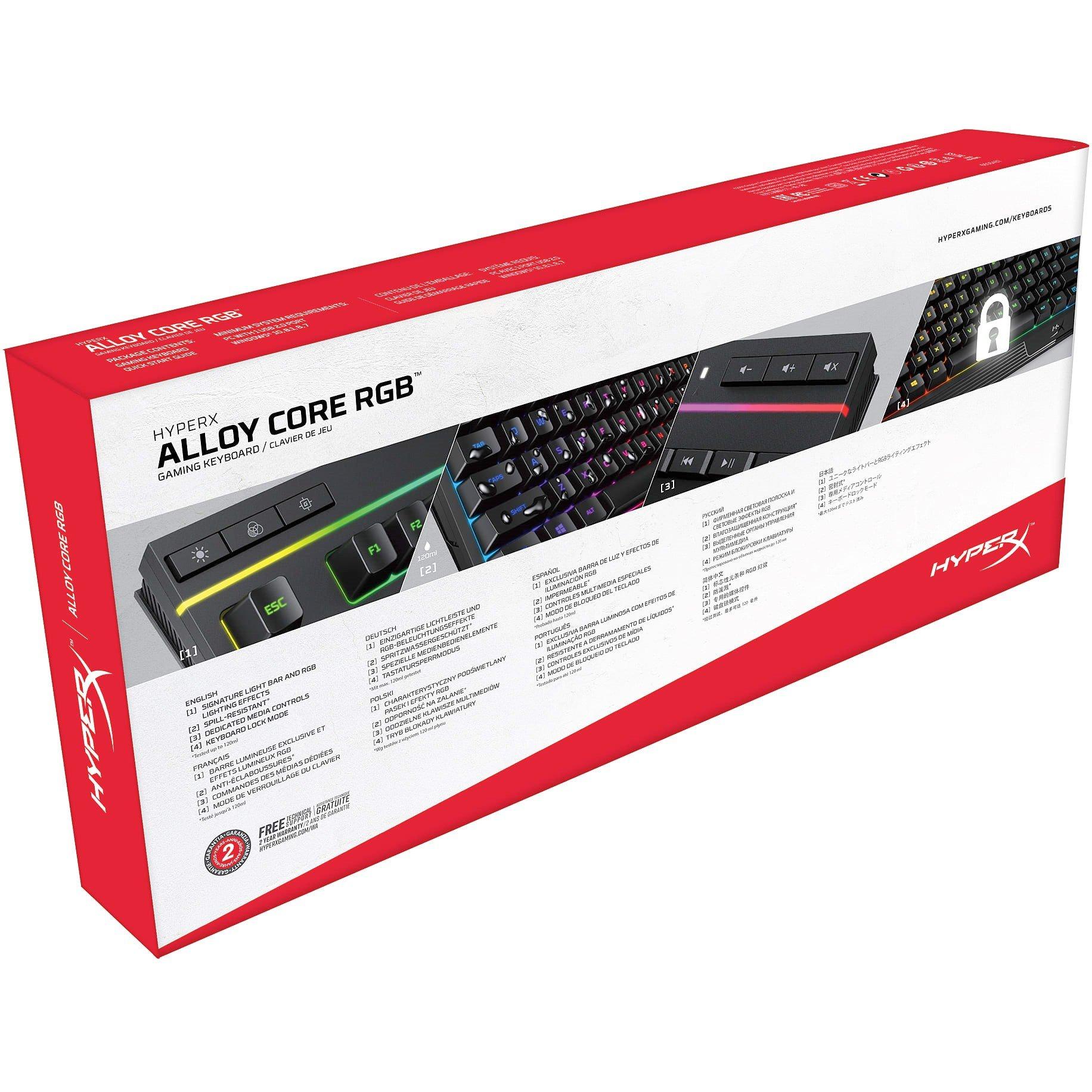 Preto - HyperX - Alloy Core RGB Gaming Keyboard - 7