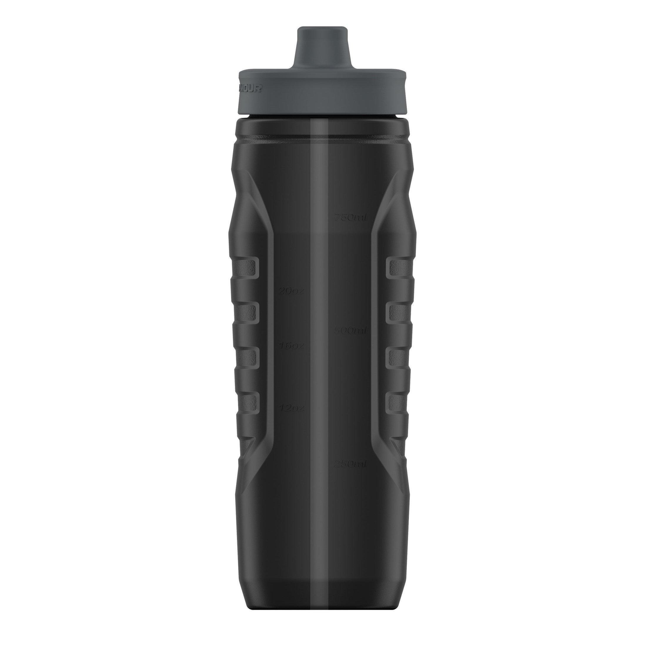 Blk/Pt Gray - Under Armour - Under Sideline Squeeze Water Bottle 32oz - 2
