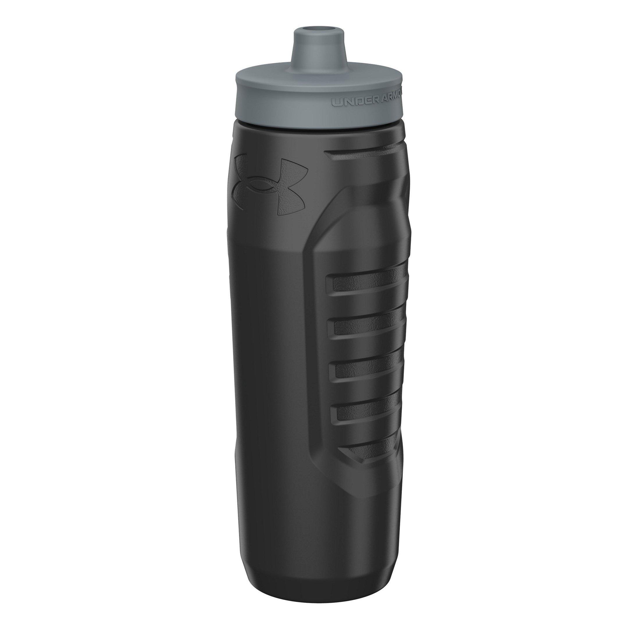 Blk/Pt Gray - Under Armour - Under Sideline Squeeze Water Bottle 32oz - 3