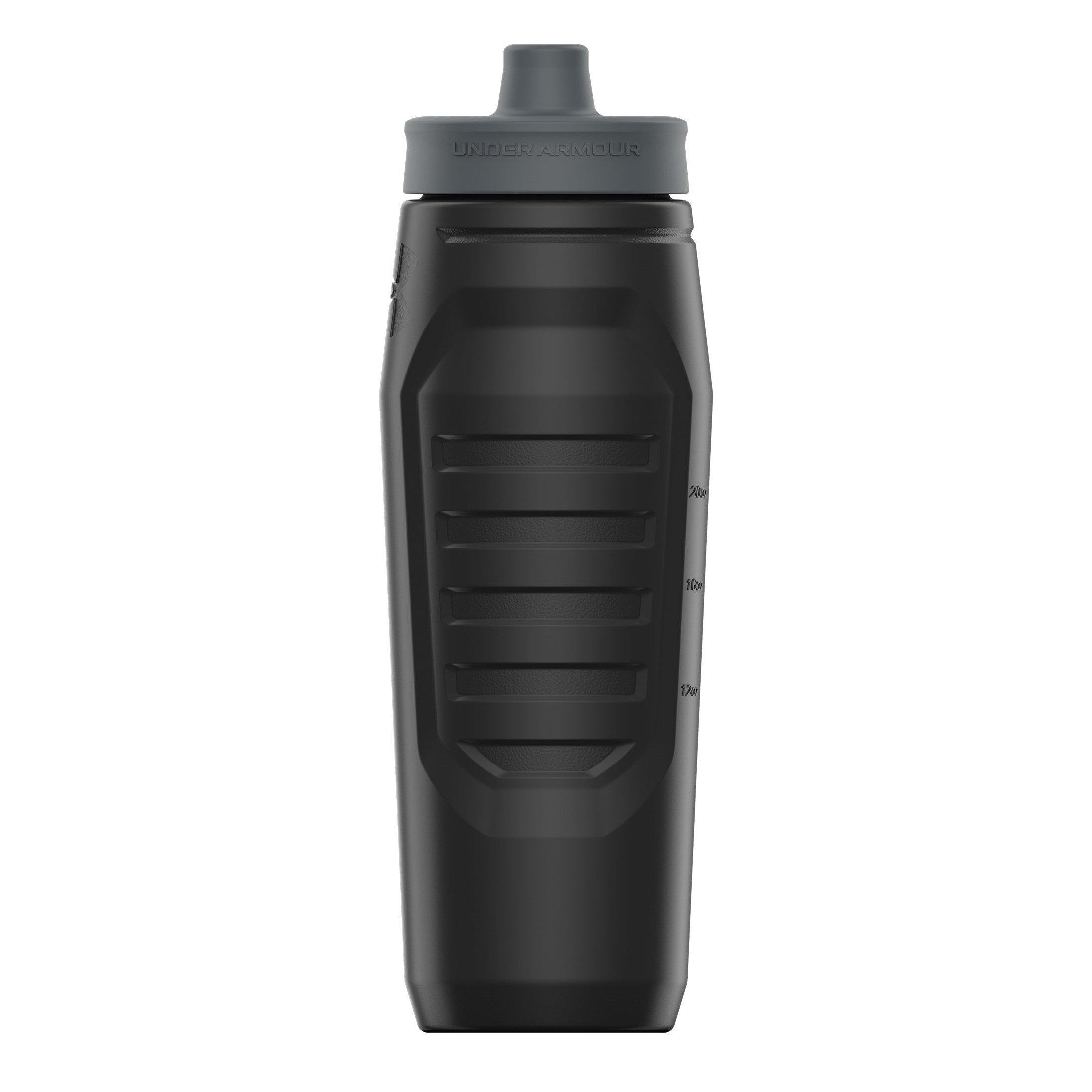 Blk/Pt Gray - Under Armour - Under Sideline Squeeze Water Bottle 32oz - 4