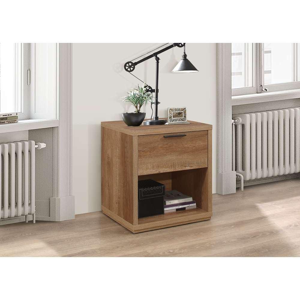 Birlea  Stockwell 1 Drawer Bedside Table - Rustic Oak