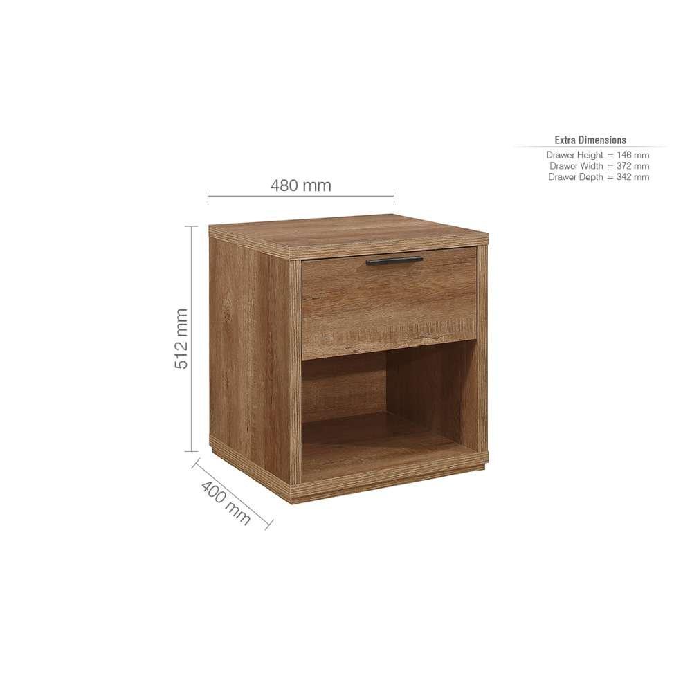 Rustic Oak - Birlea - Stockwell 1 Drawer Bedside - 5