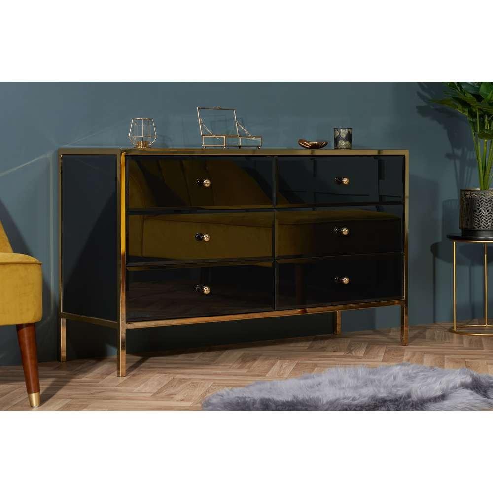 Black & Gold - Birlea - Fenwick 6 Drawer Chest - 1