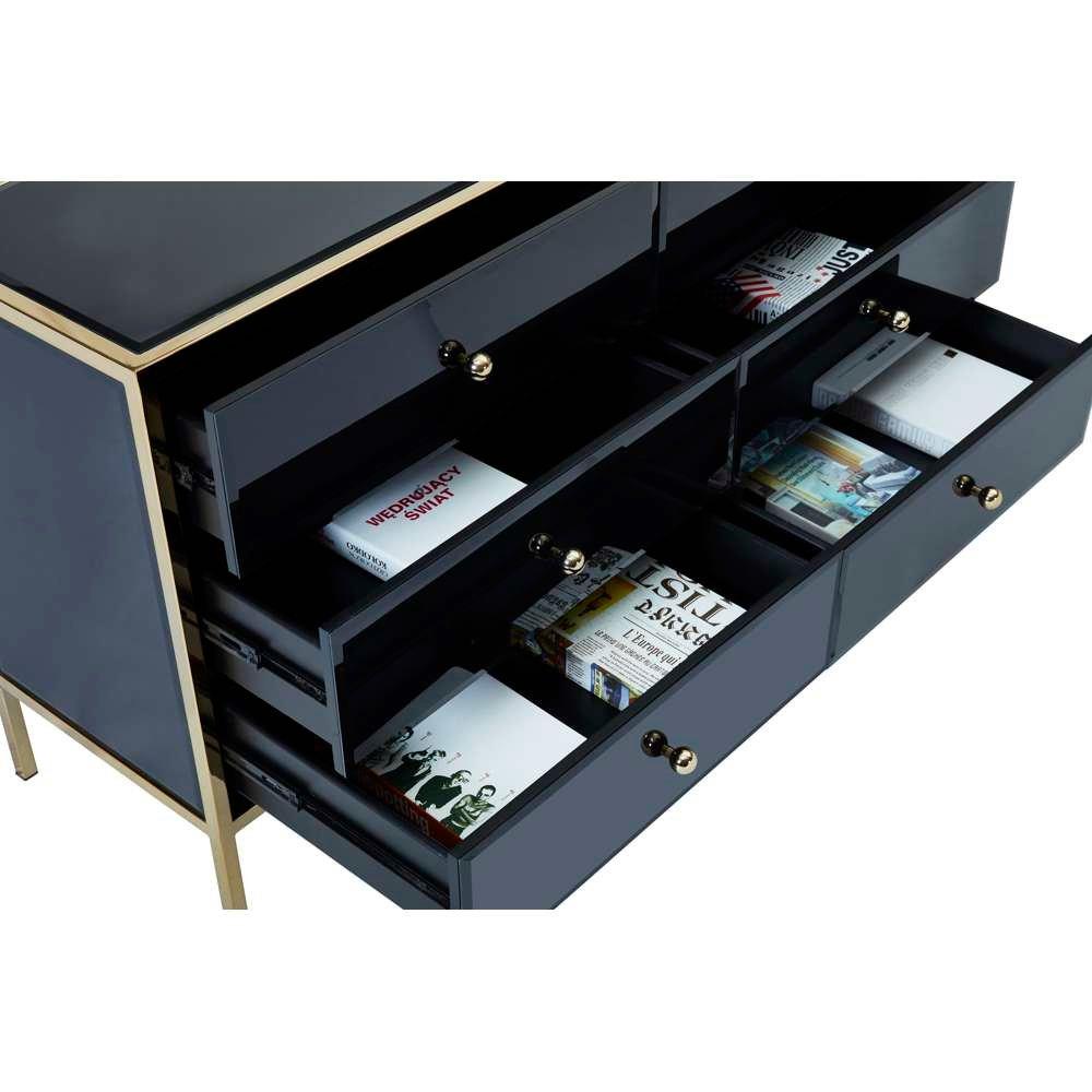 Black & Gold - Birlea - Fenwick 6 Drawer Chest - 8