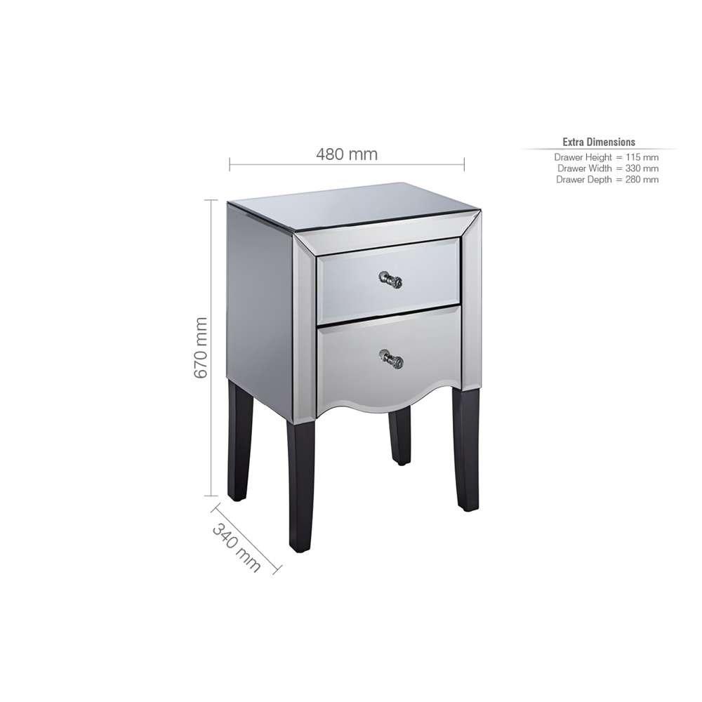 Mirrored - Birlea - Palermo 2 Drawer Bedside - 5