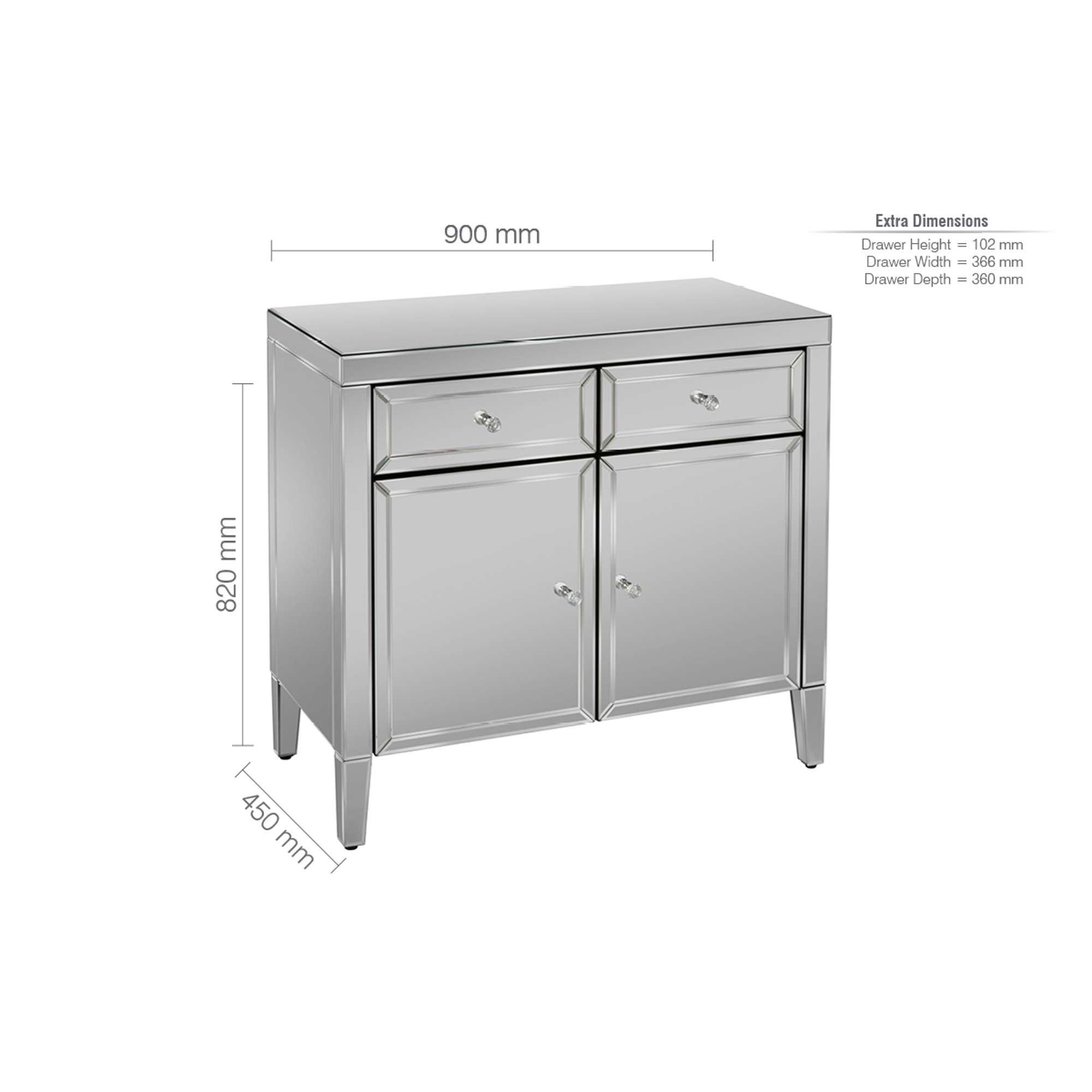 Mirrored - Birlea - Valencia 2 Drawer 2 Door Sideboard - 11