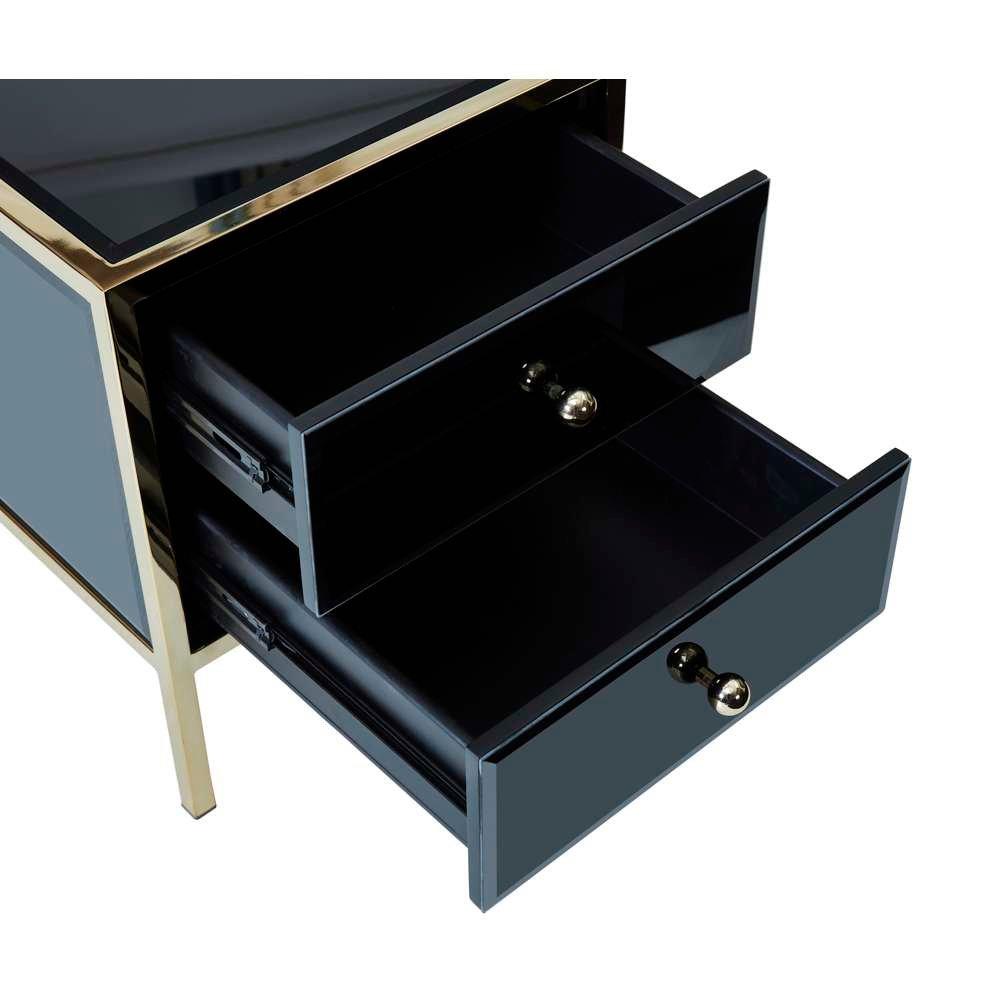 Black & Gold - Birlea - Fenwick 2 Drawer Bedside Table - 5