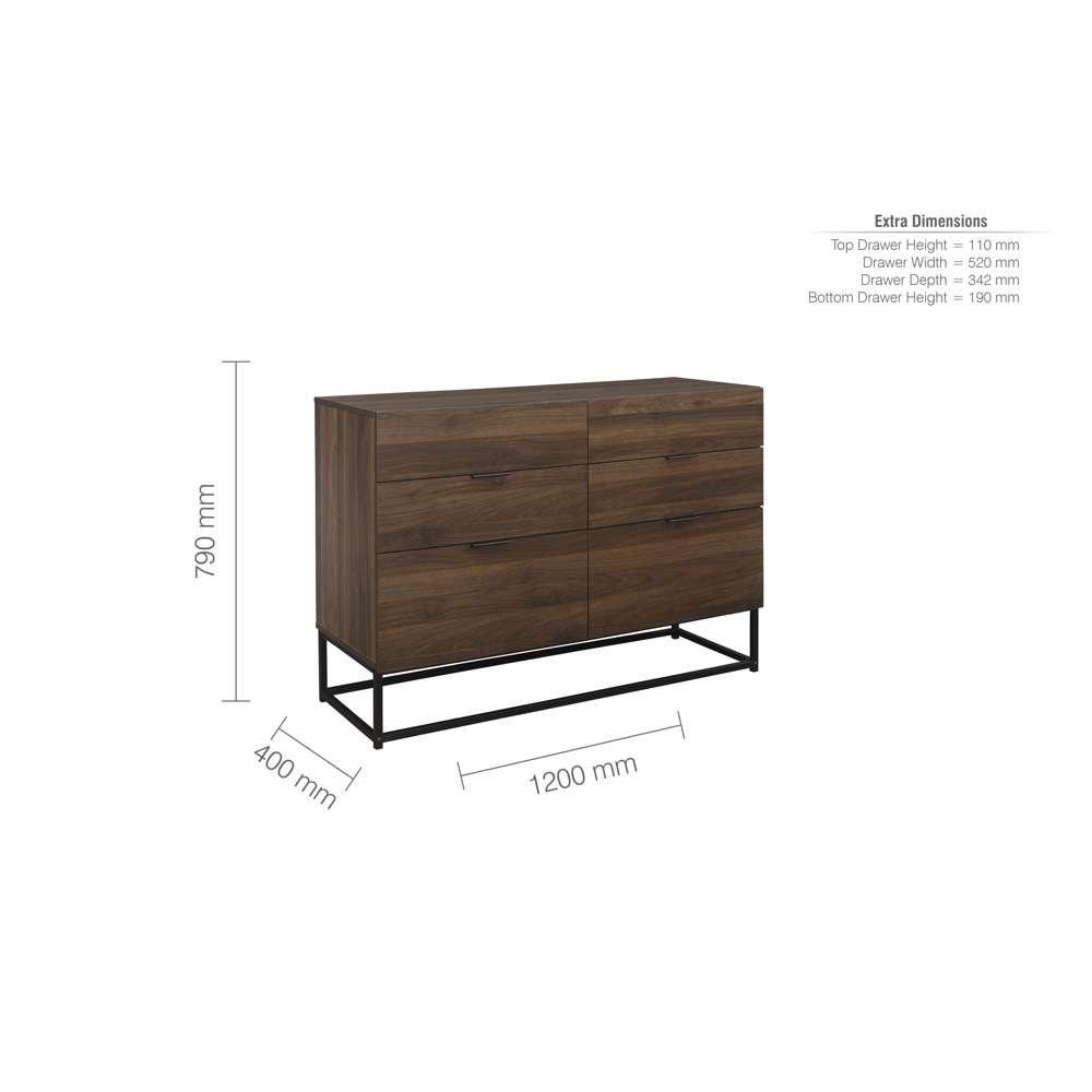 Walnut - Birlea - Houston 6 Drawer Chest - 7