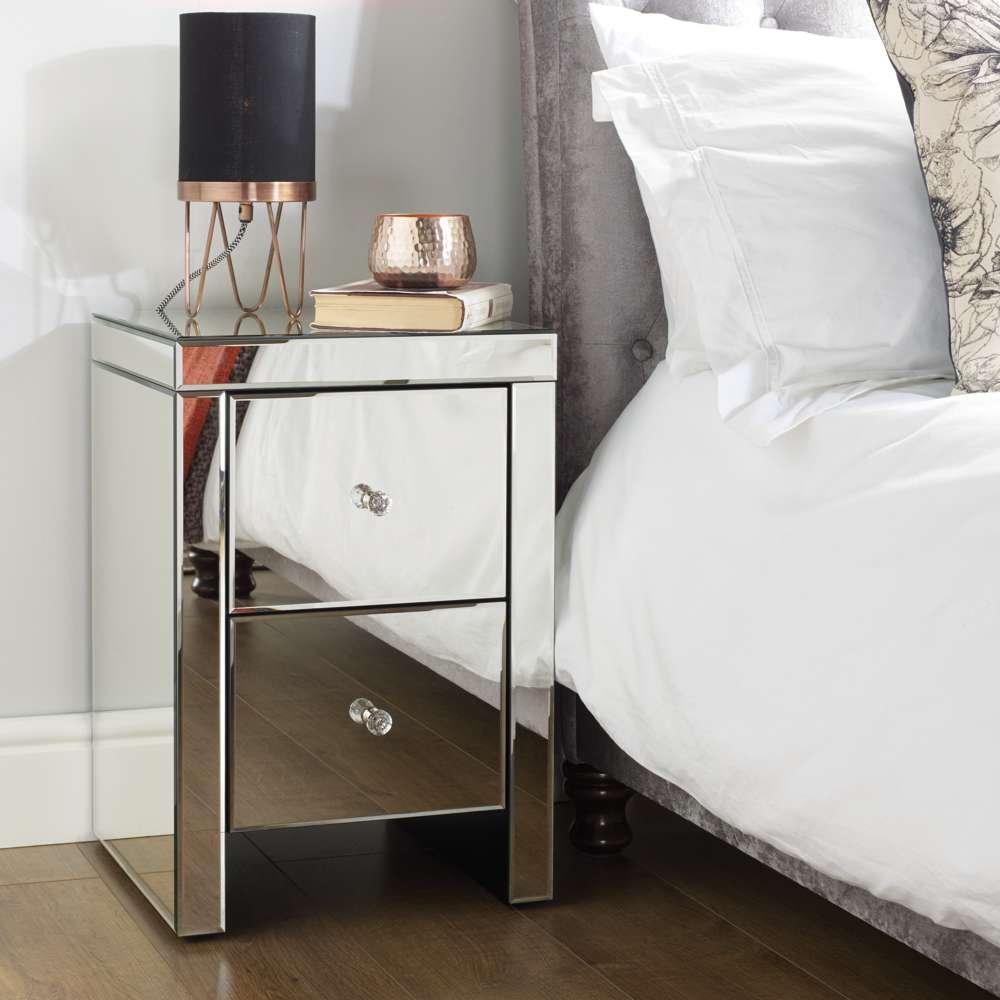 Birlea  Seville 2 Drawer Bedside Table - Mirrored