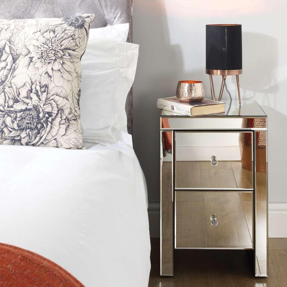 Mirrored - Birlea - Seville 2 Drawer Bedside Table - 2