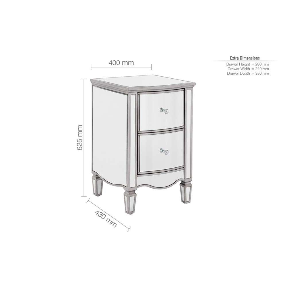 Mirrored - Birlea - Elysee 2 Drawer Bedside - 9