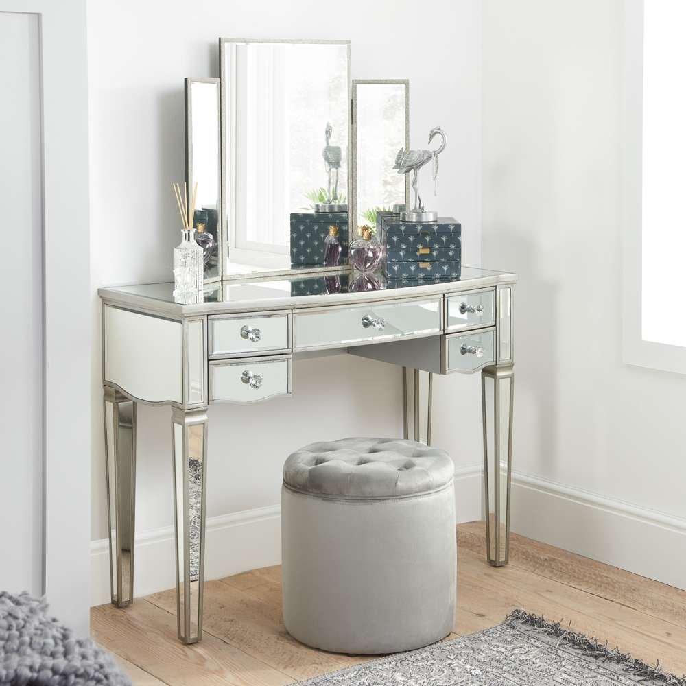 Birlea  Elysee 5 Drawer Dressing Table - Mirrored
